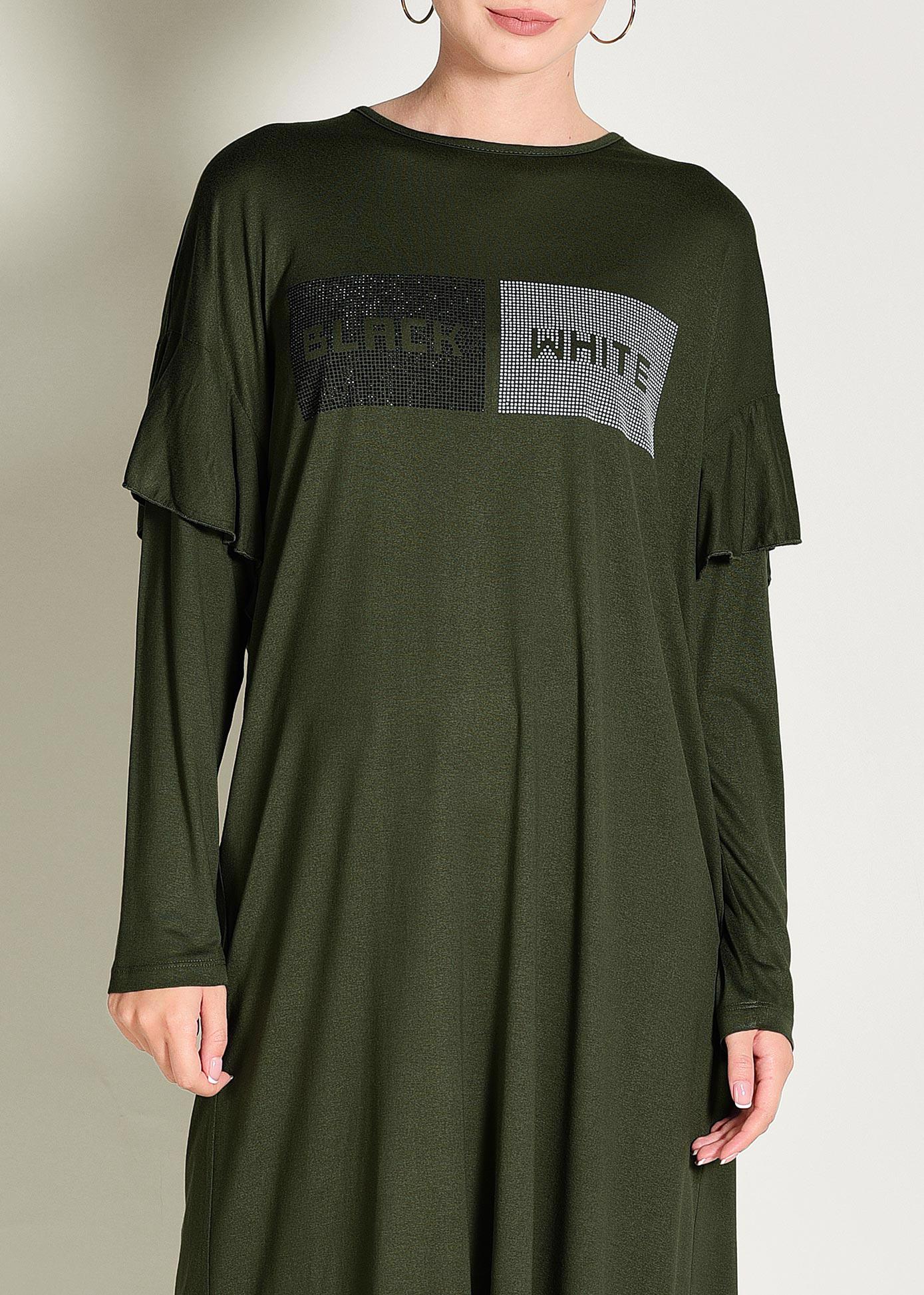 Tesettür giyim HAKİ ASİMETRİK KESİM TUNİK 4362	