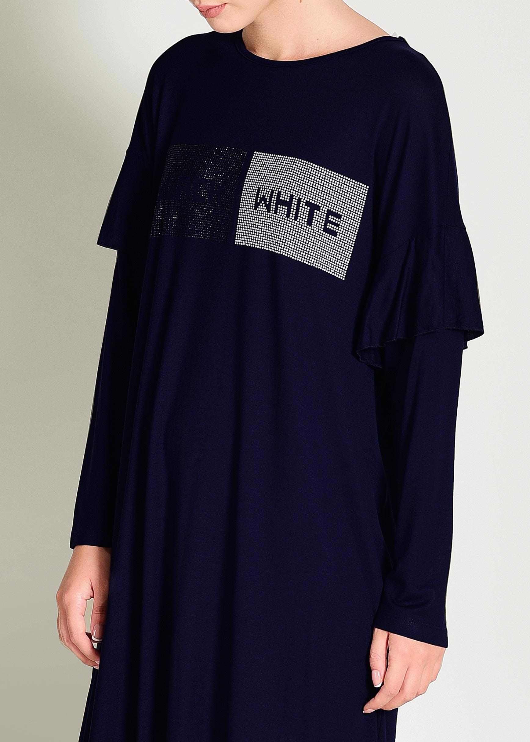 Tesettür giyim LACİVERT ASİMETRİK KESİM TUNİK 4362	