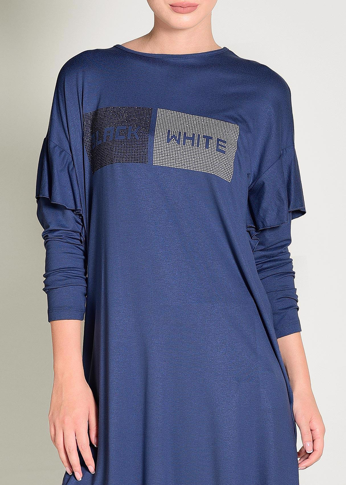 Tesettür giyim LACİVERT ASİMETRİK KESİM TUNİK 4362	