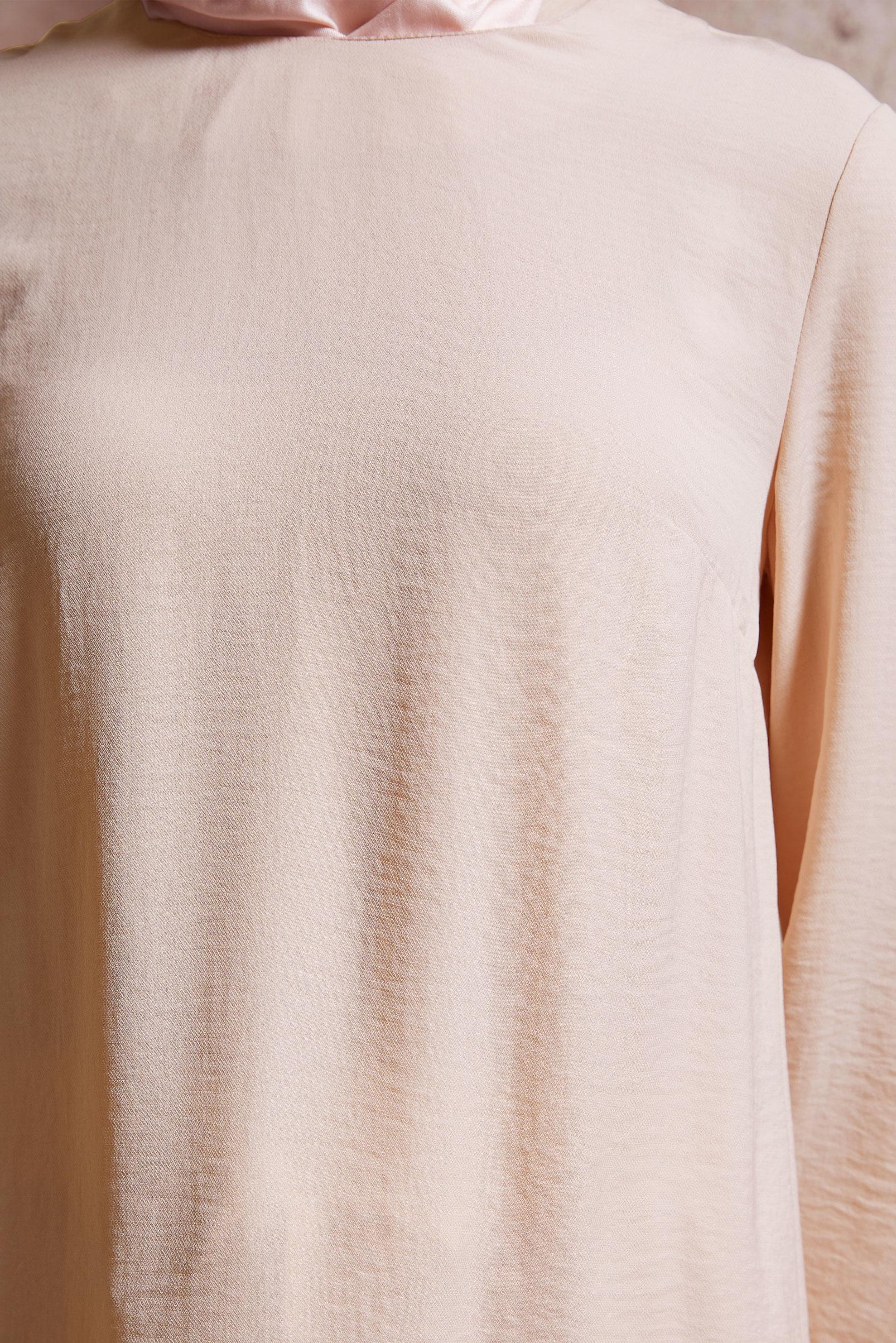 Tesettür giyim PUDRA ASİMETRİK KESİM TUNİK 4414