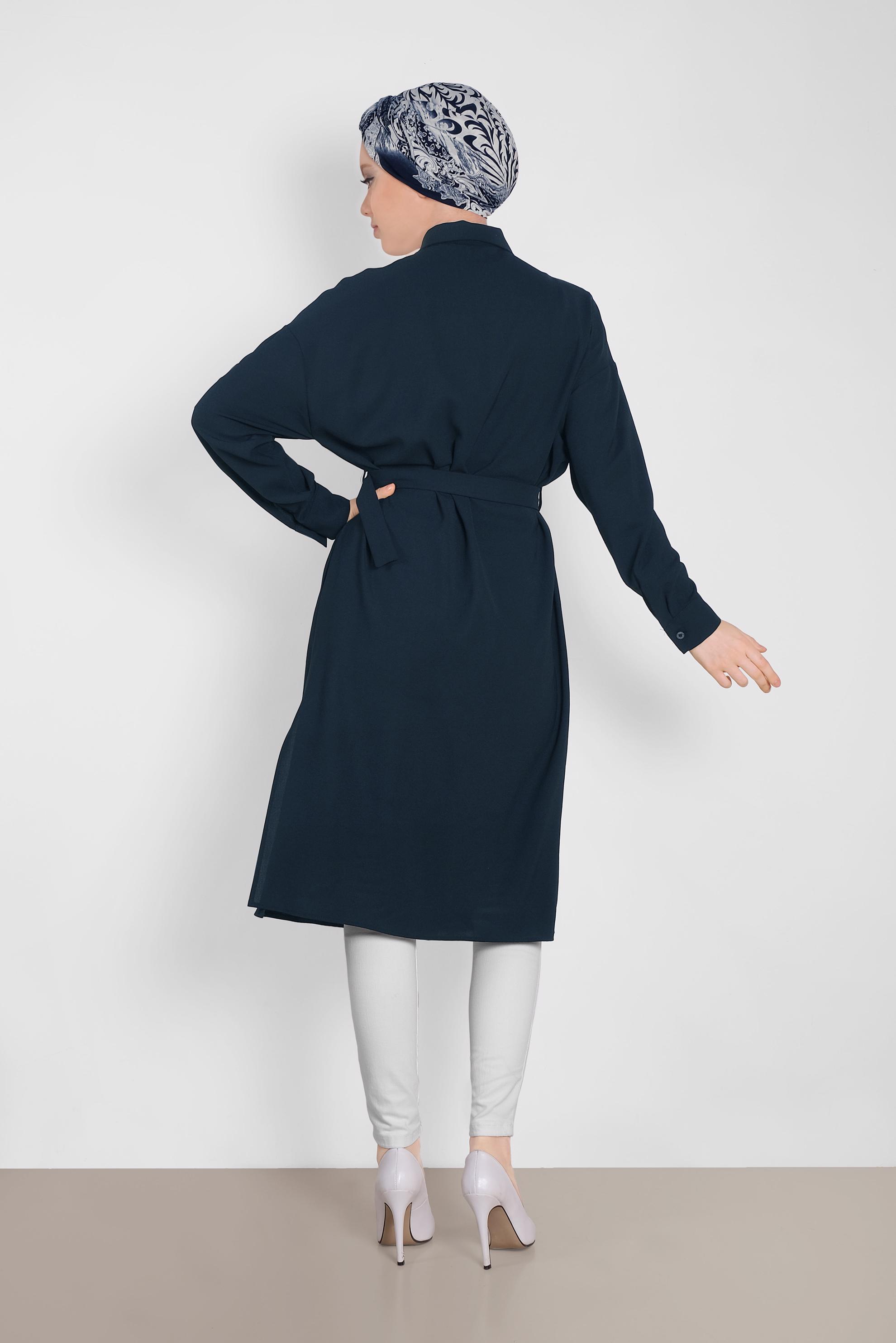 Tesettür giyim LACİVERT 4416 8210 TUNİK 36/44 TEK40
