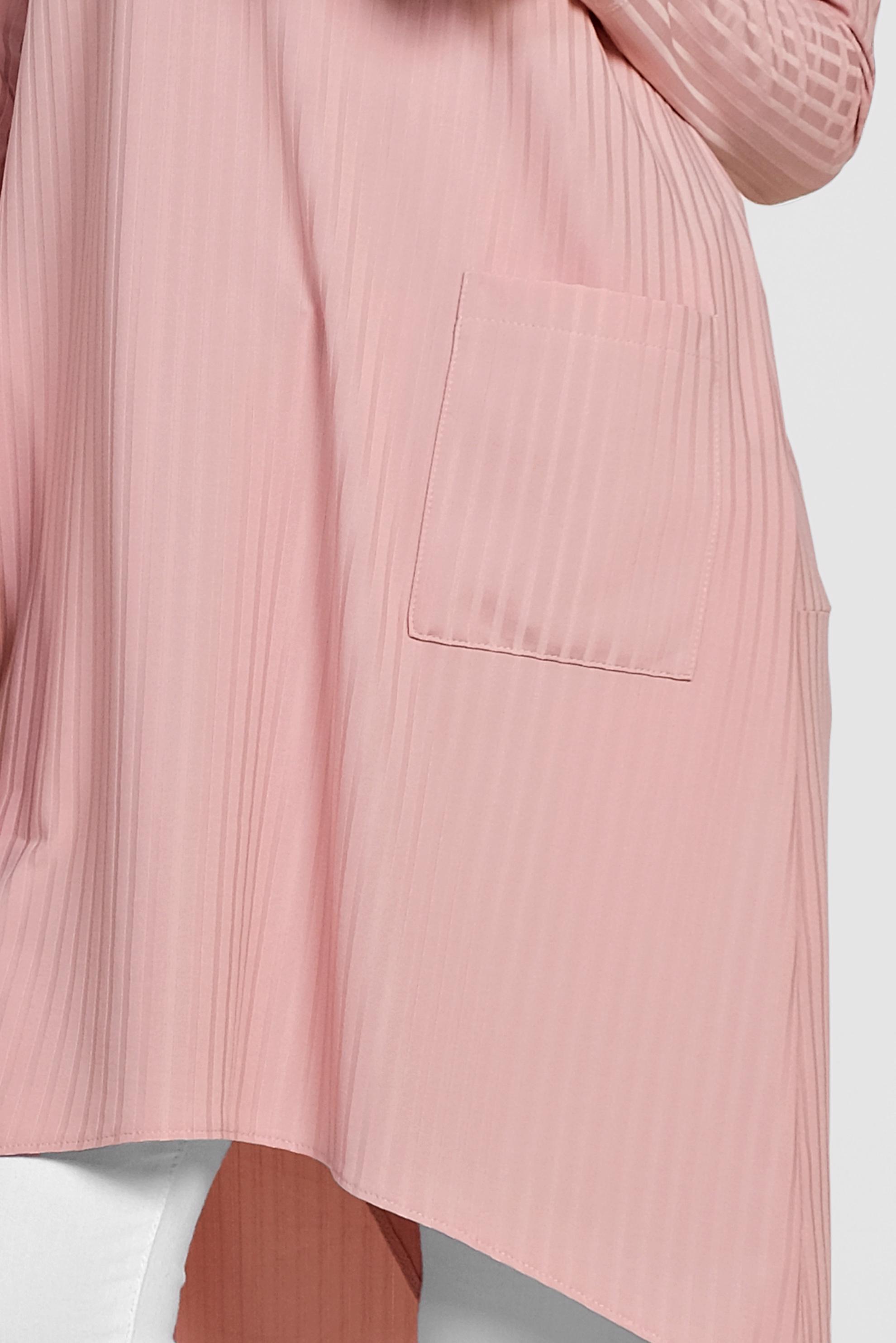 Tesettür giyim PUDRA CEP DETAYLI ASİMETRİK KESİM TUNİK 4448