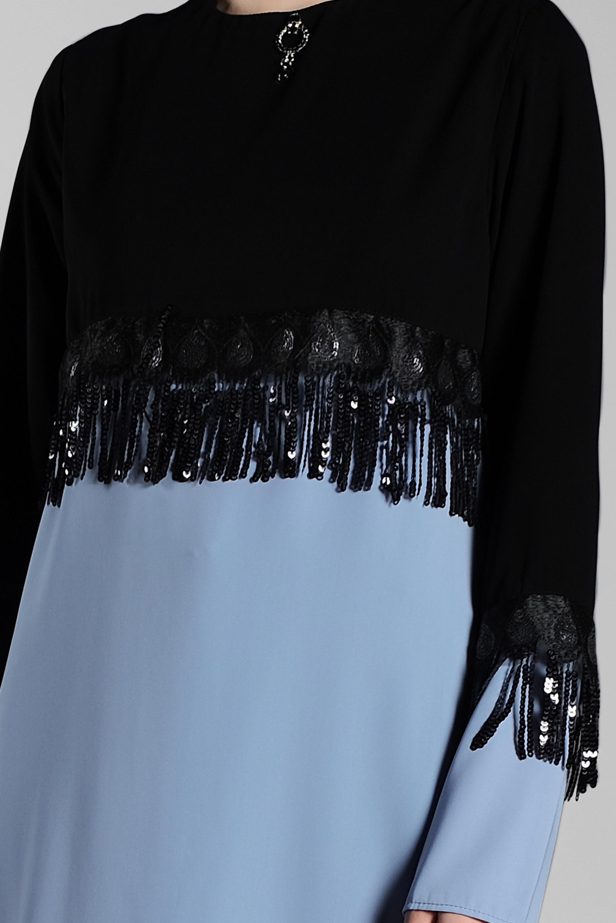 Tesettür giyim LACİVERT PÜSKÜL DETAYLI TUNİK 4502 