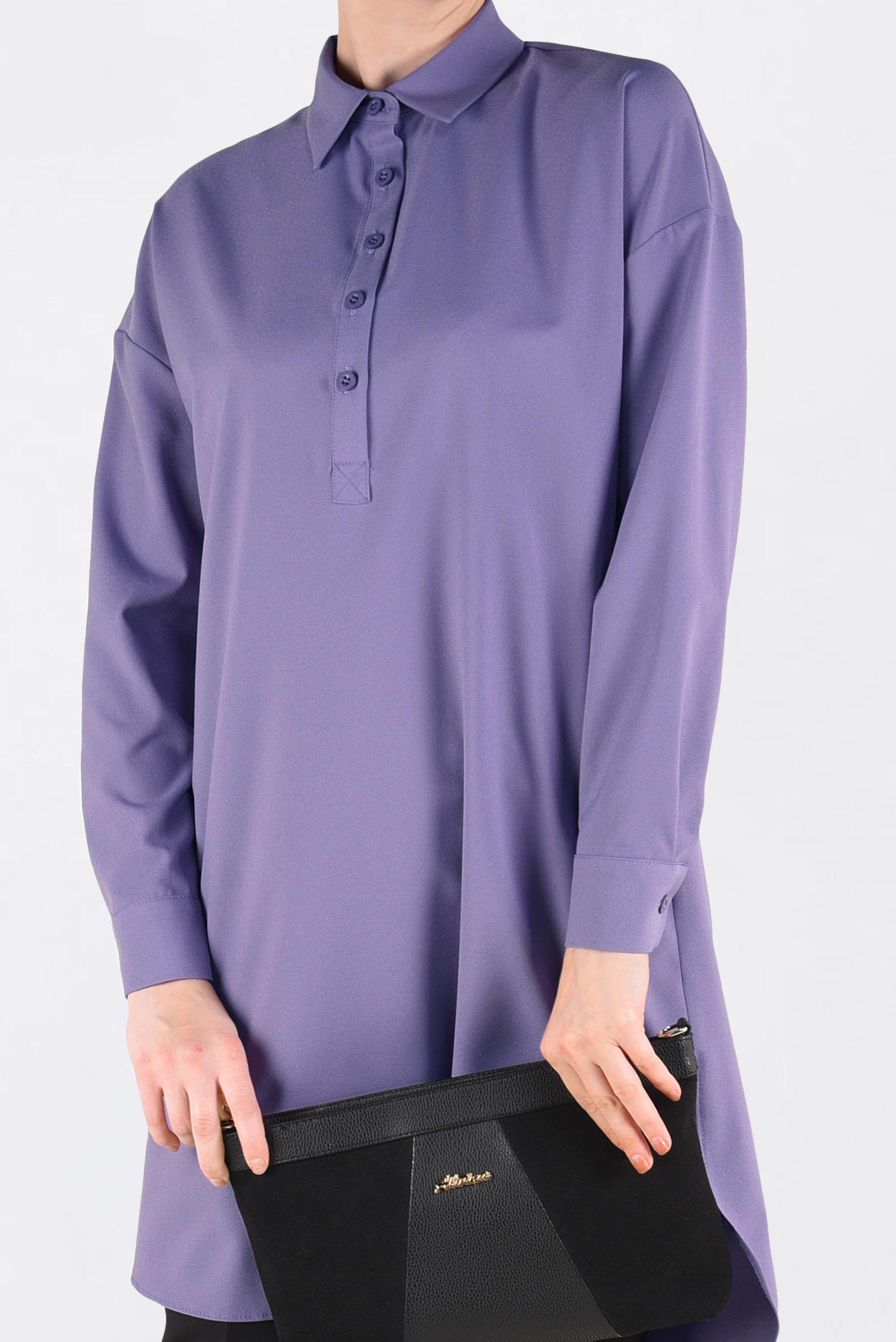 Tesettür giyim MOR ÖNDEN YARIM DÜĞMELİ TUNİK 4705