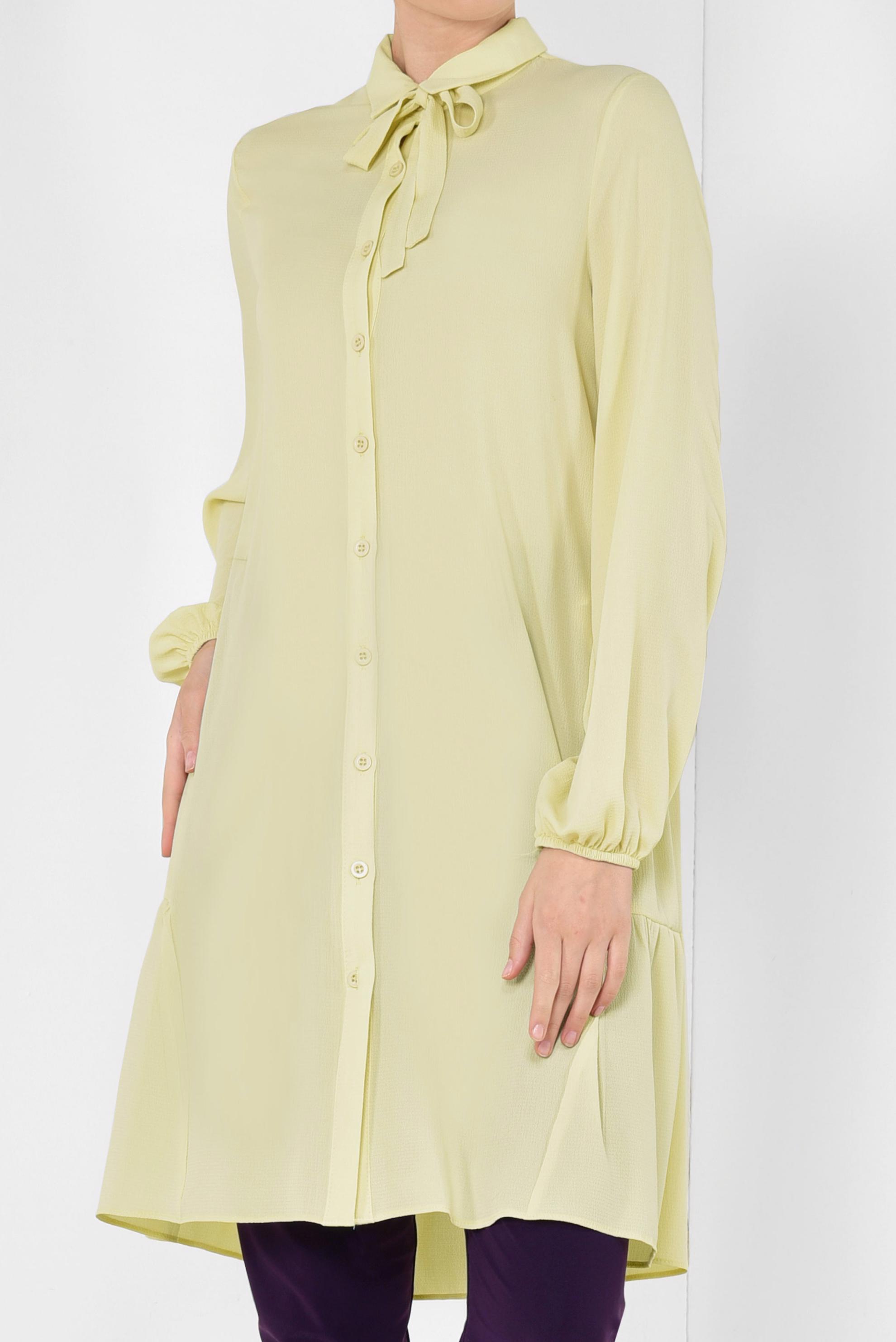 Tesettür giyim SARI KOLLARI BALON  TUNİK 4851