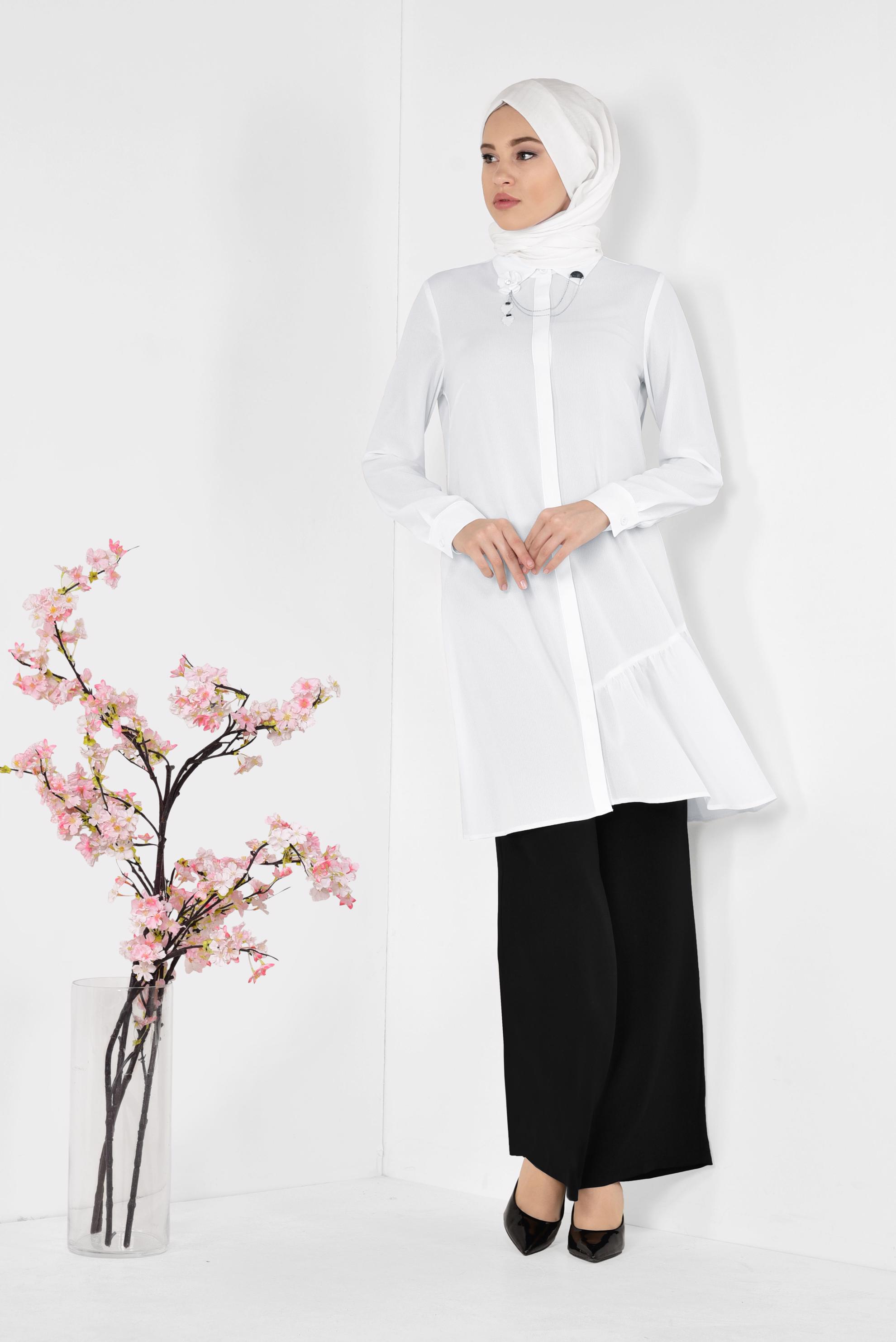 Hijab clothing WHITE Flywheel Tunic 4853 