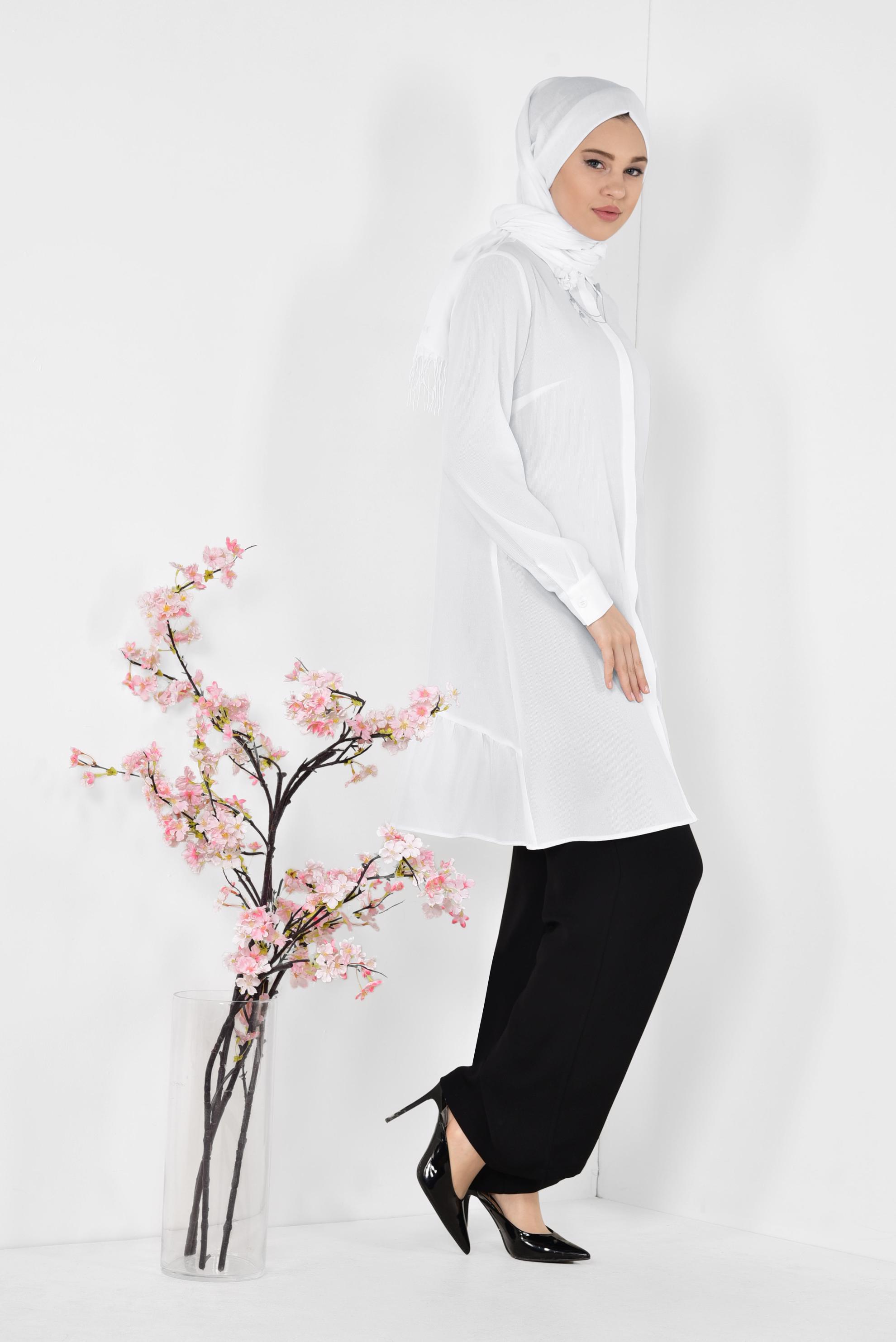 Hijab clothing WHITE Flywheel Tunic 4853 