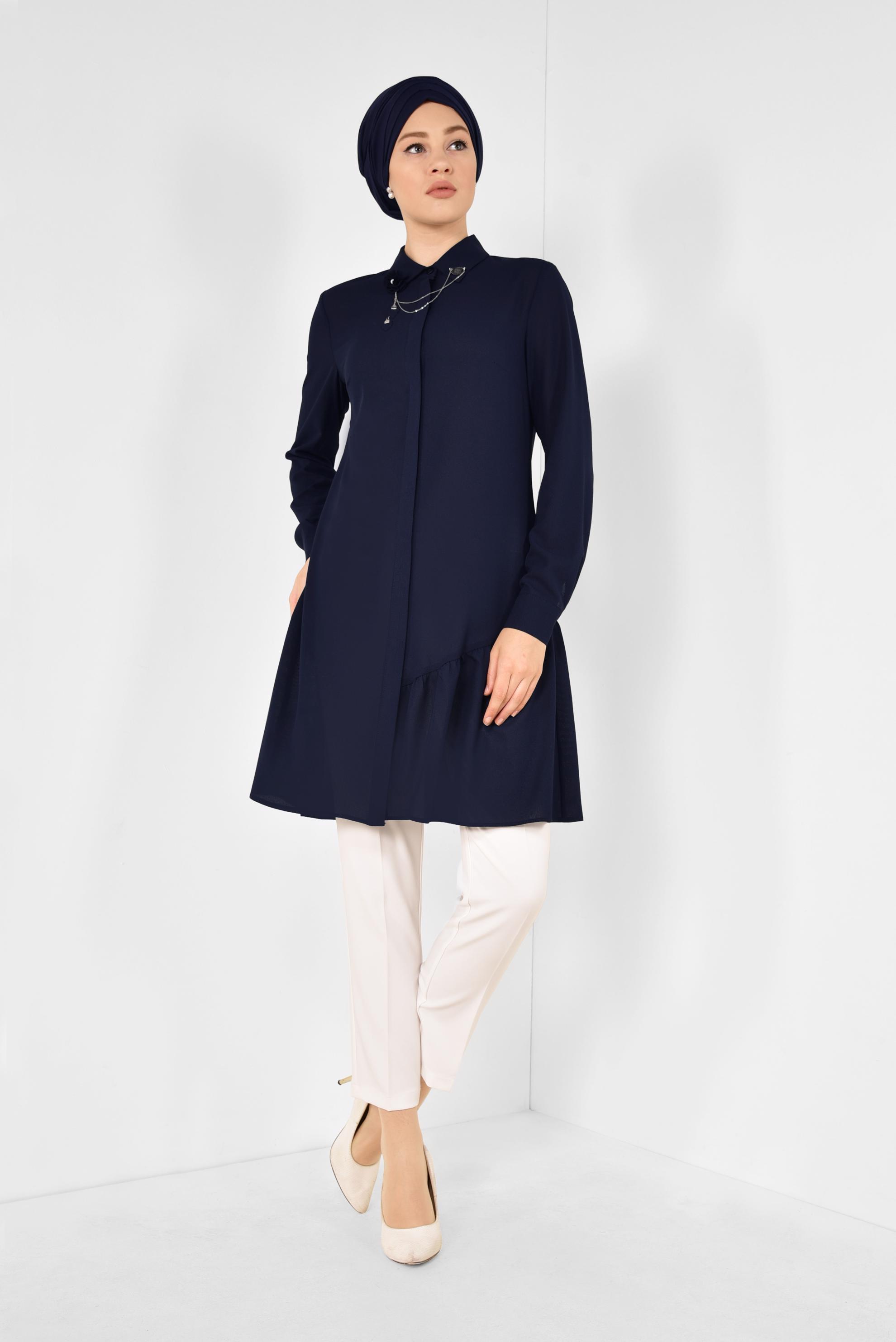 Hijab clothing NAVY BLUE Flywheel Tunic 4853 