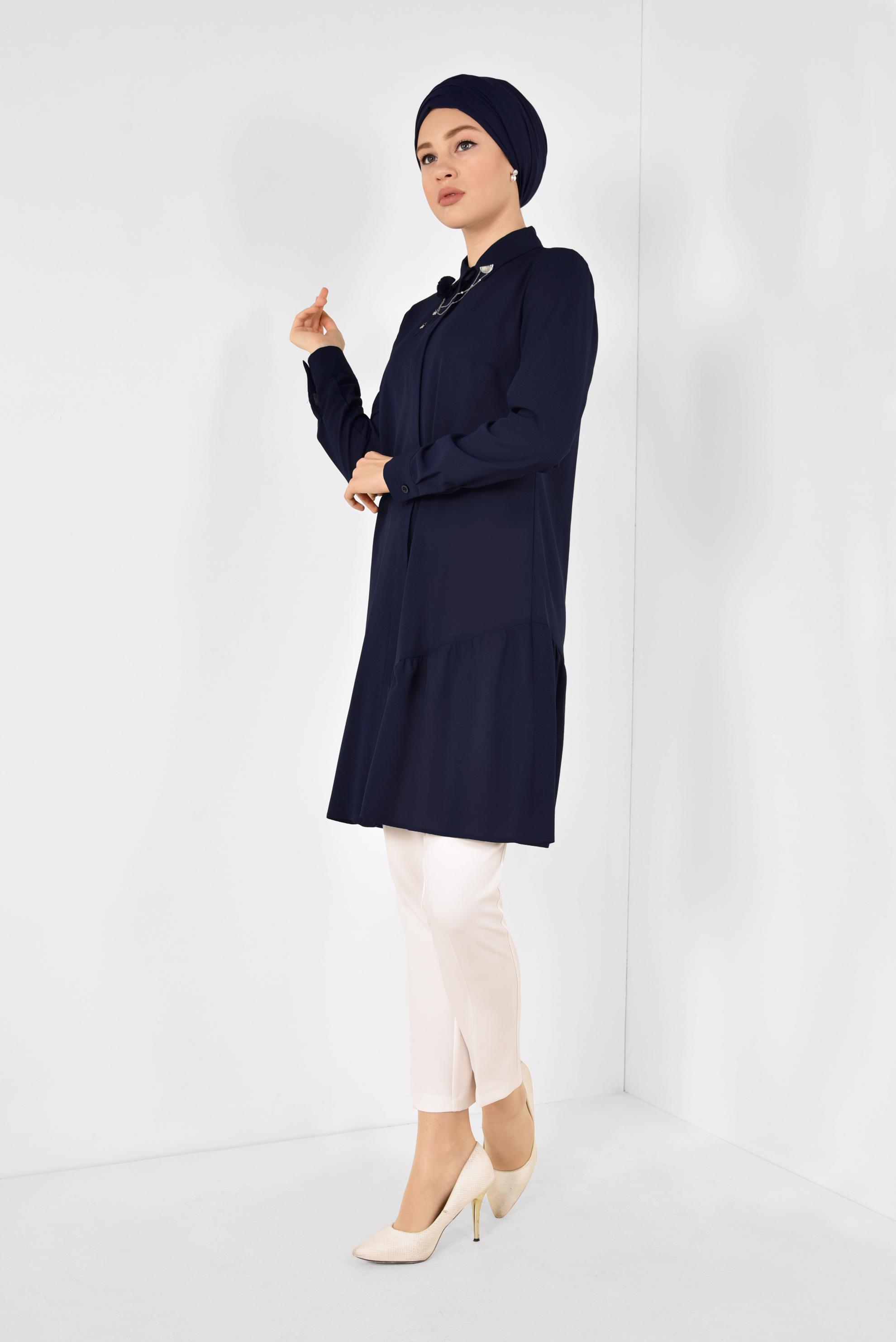 Hijab clothing NAVY BLUE Flywheel Tunic 4853 