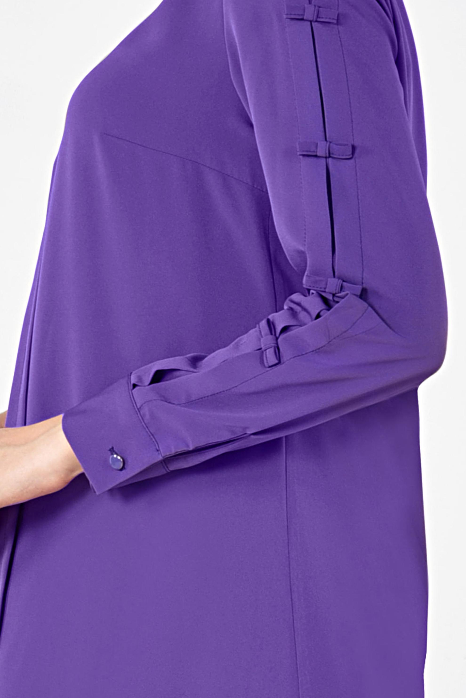 Tesettür giyim MOR ASİMETRİK KESİM UZUN TUNİK 4861