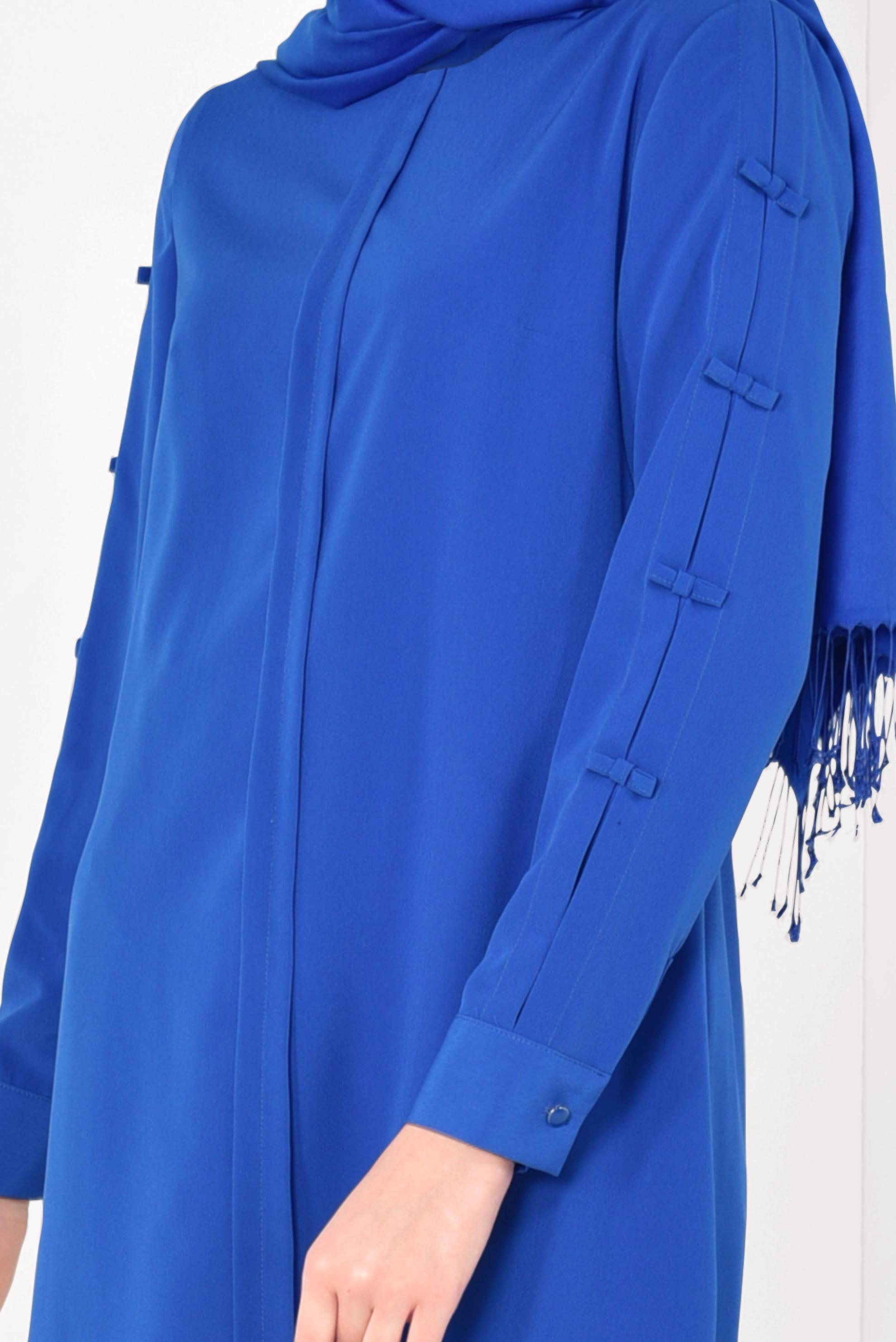 Tesettür giyim LACİVERT ASİMETRİK KESİM UZUN TUNİK 4861