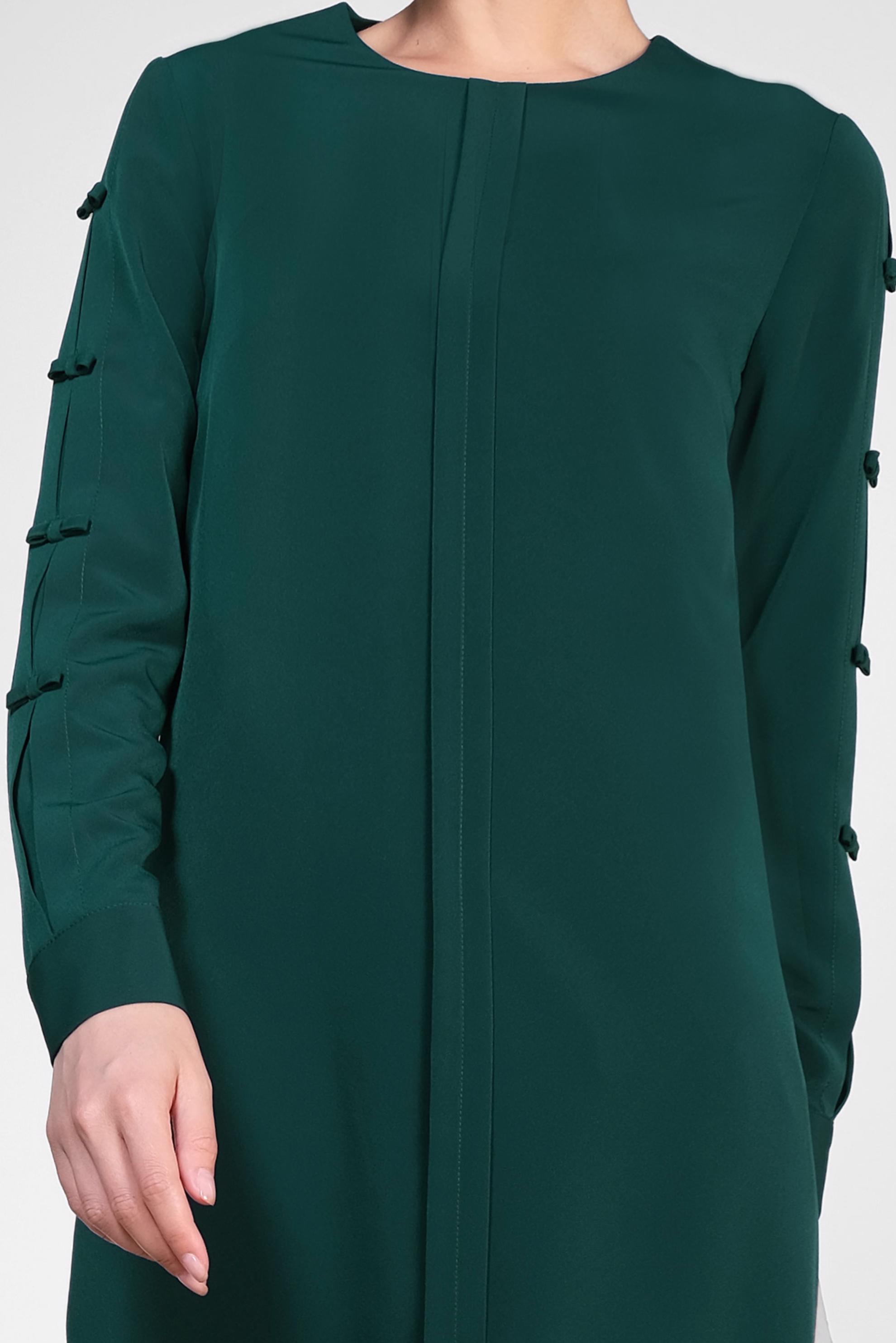 Tesettür giyim YEŞİL ASİMETRİK KESİM UZUN TUNİK 4861