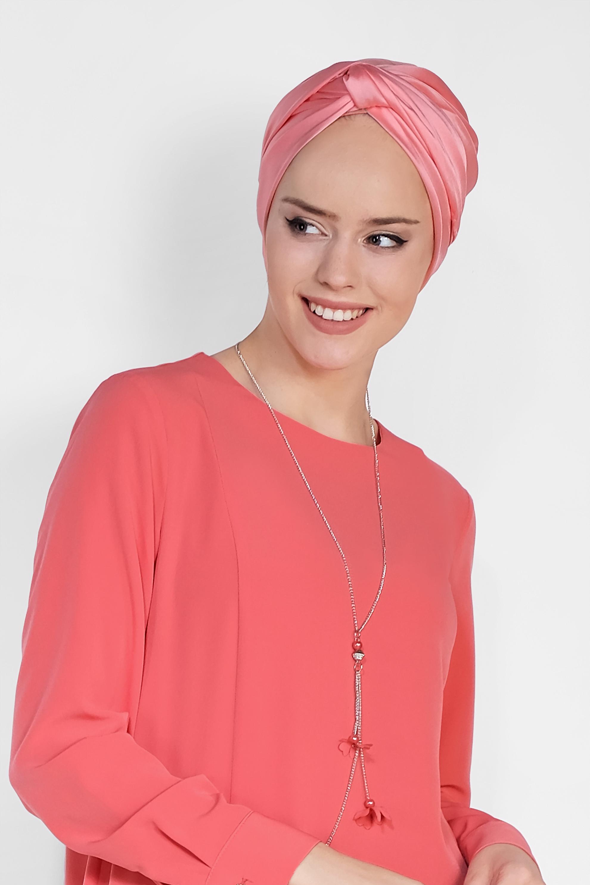 Tesettür giyim TURUNCU ASİMETRİK KESİM TUNİK 4862