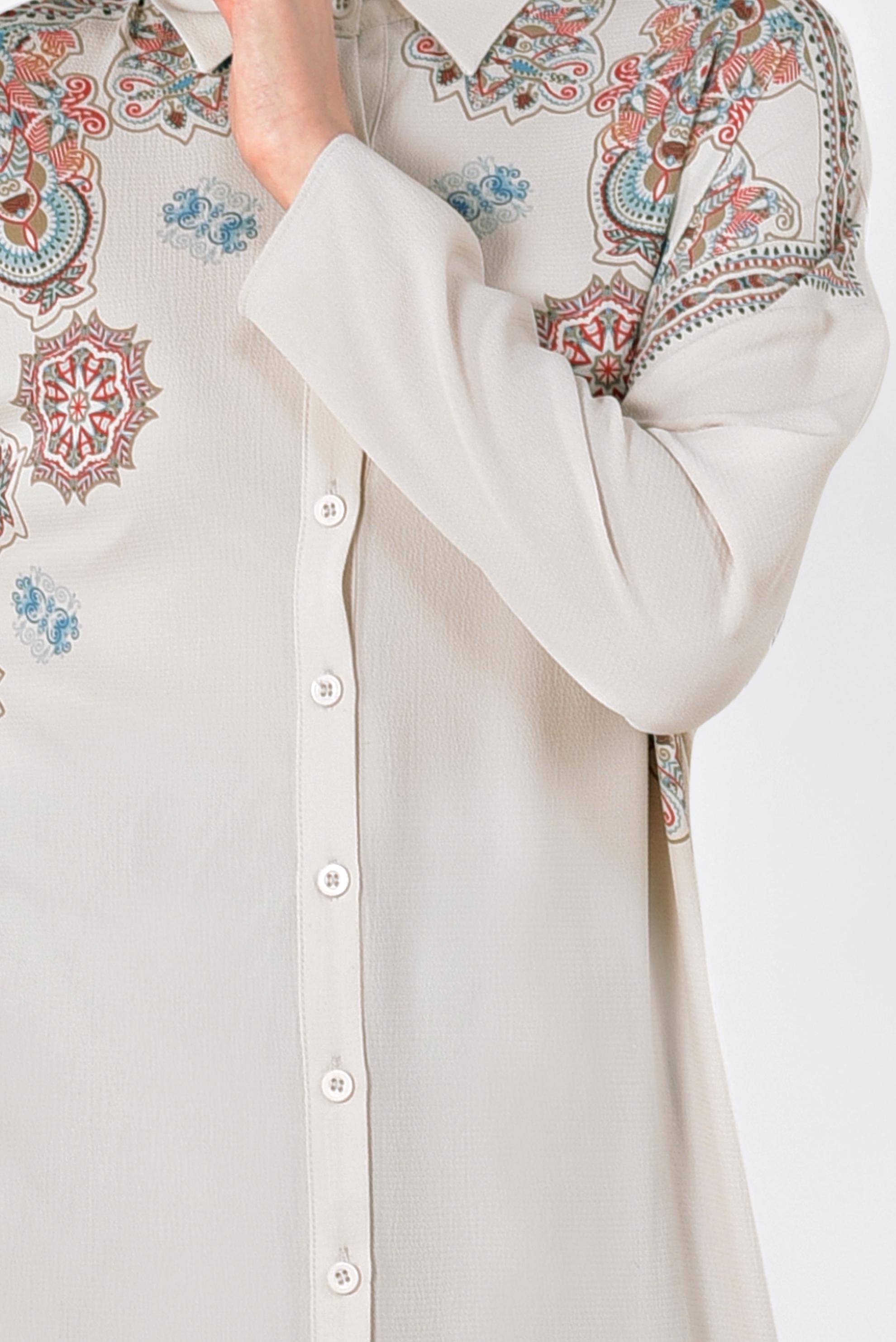 Tesettür giyim BEJ MANDALA DESENLİ TUNİK 4875