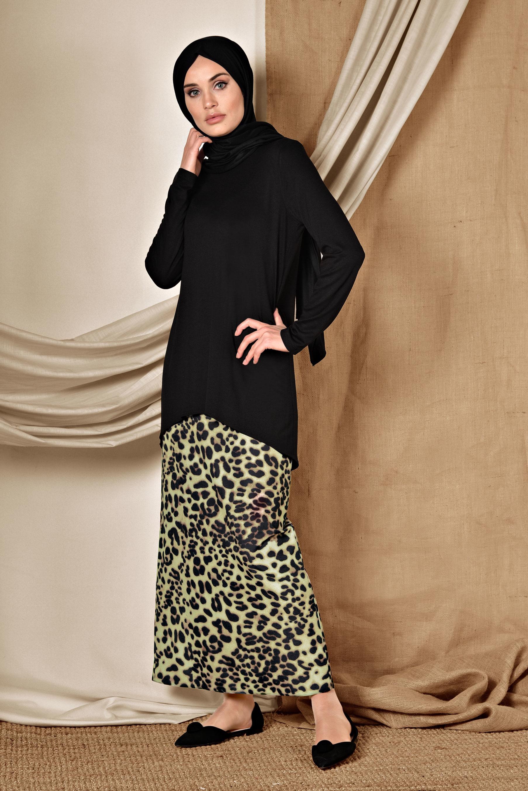 Tesettür giyim SİYAH BASİC TUNİK 4937