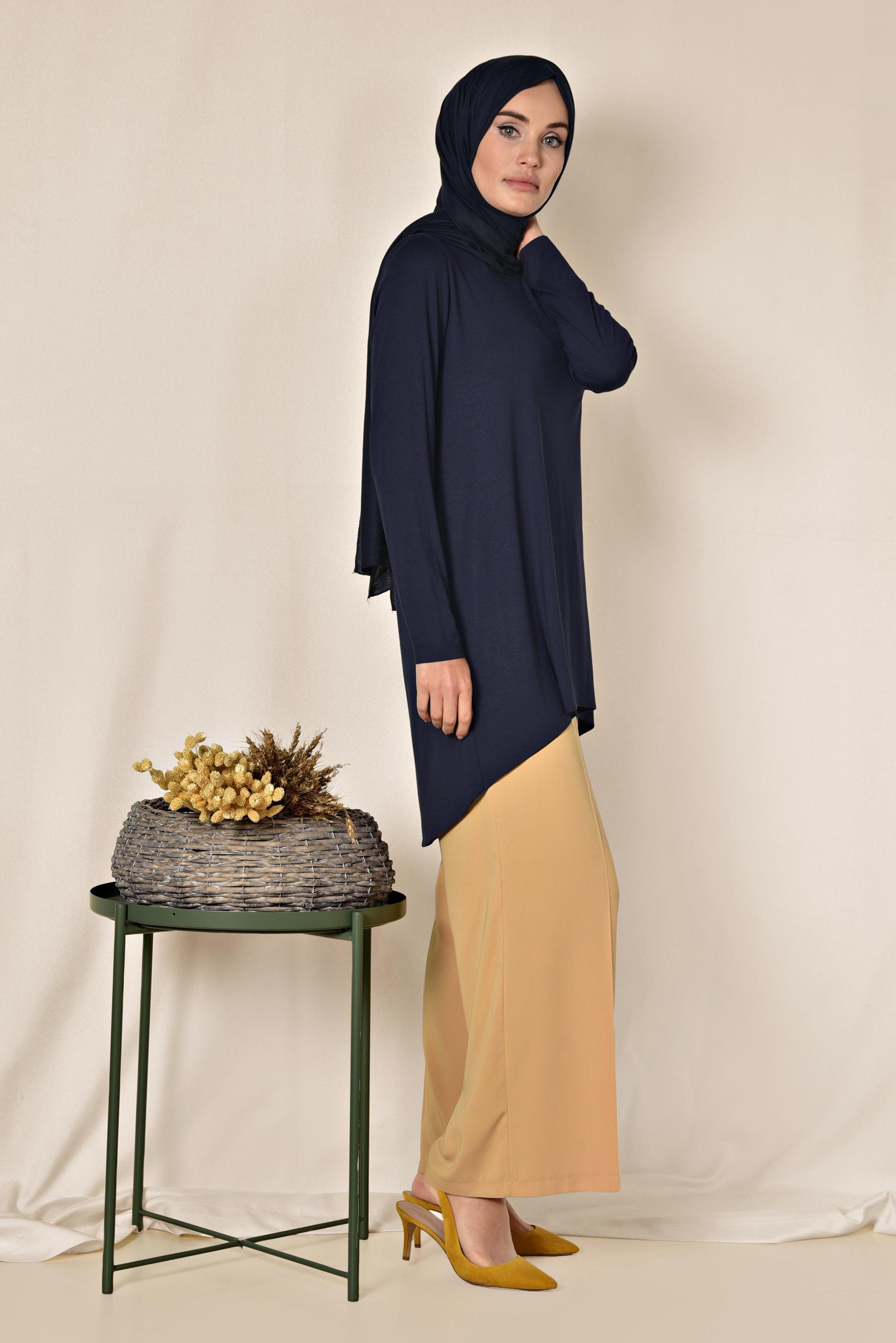Tesettür giyim LACİVERT BASİC TUNİK 4937