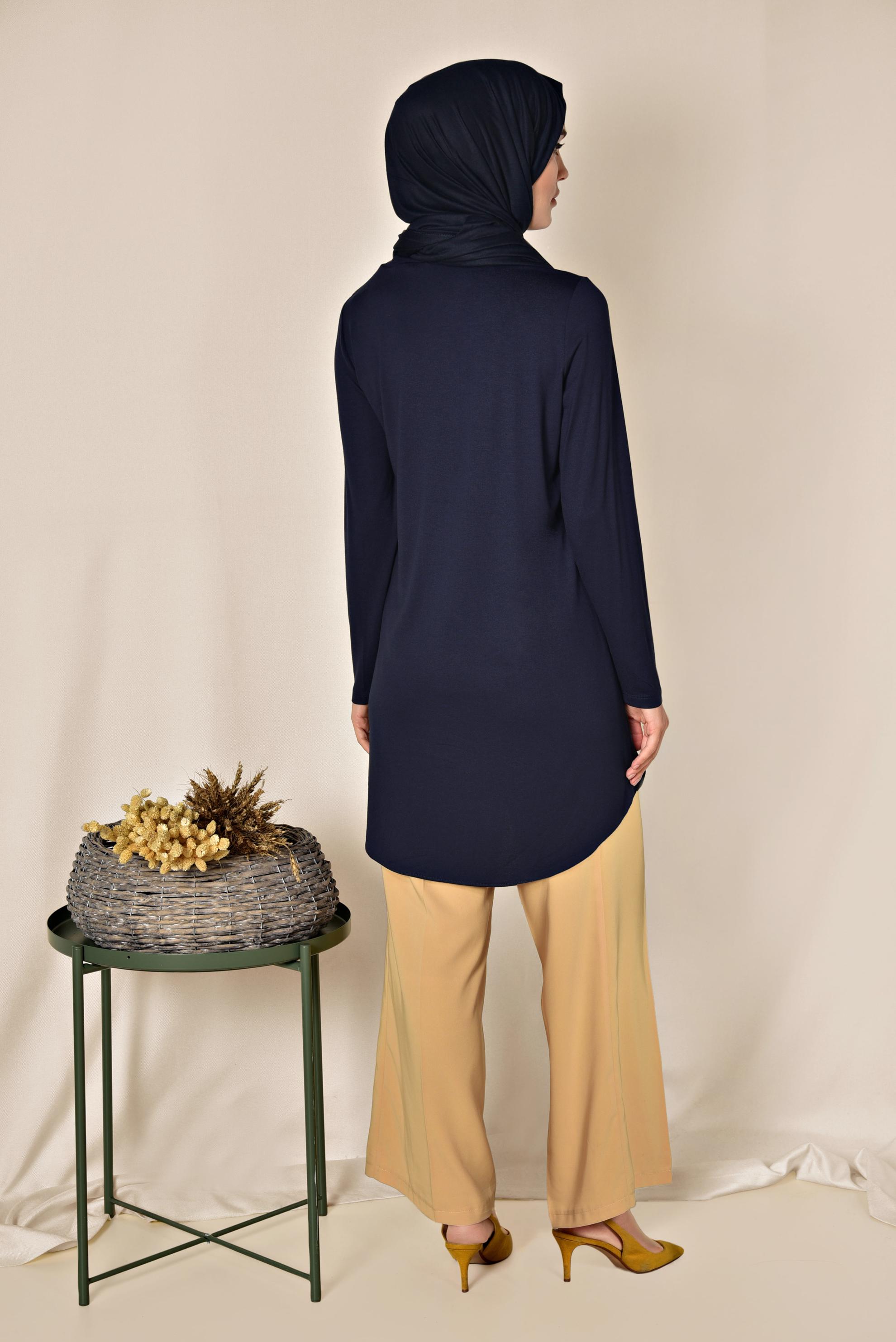 Tesettür giyim LACİVERT BASİC TUNİK 4937