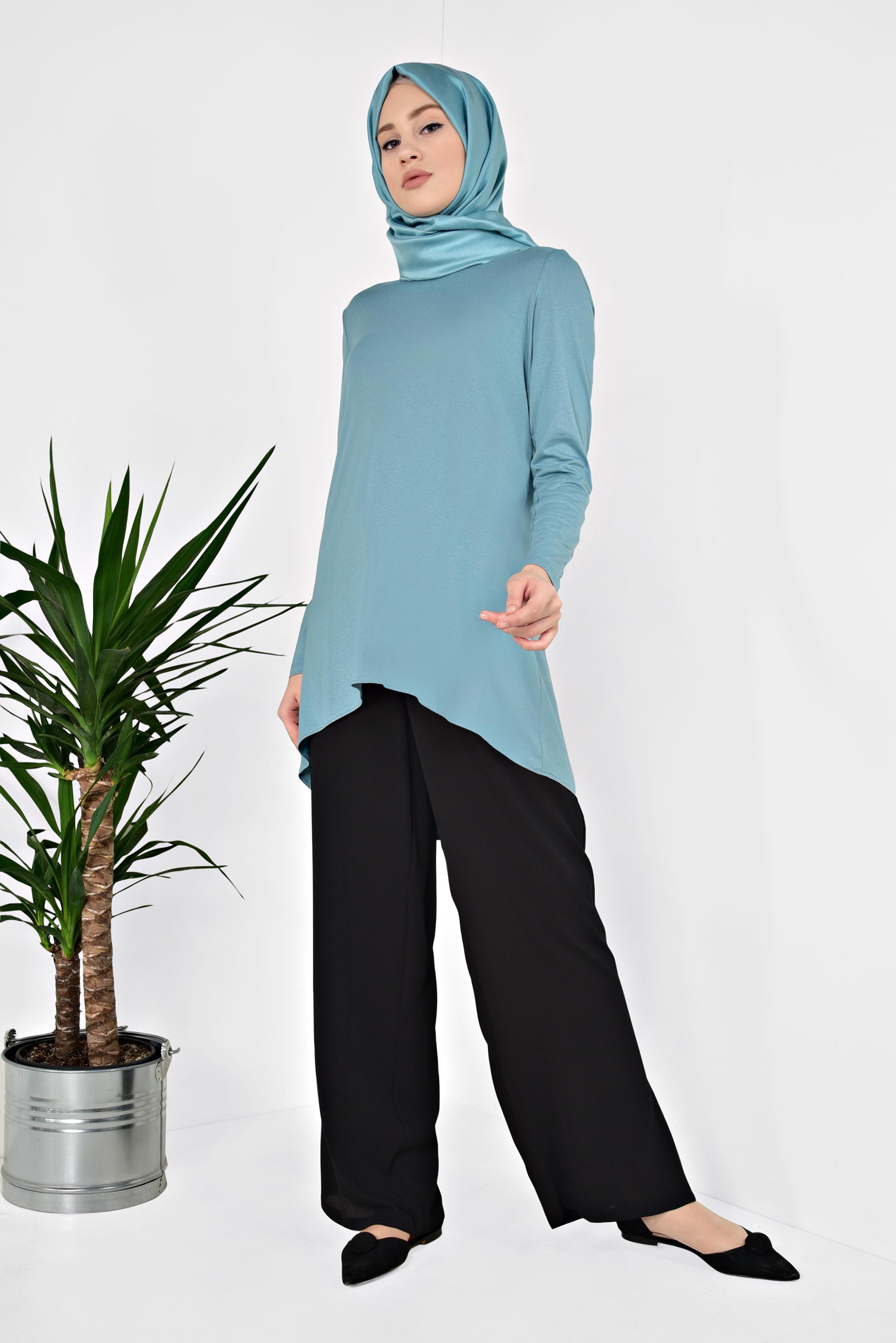 Hijab clothing BLUE Basic Tunic 4937 