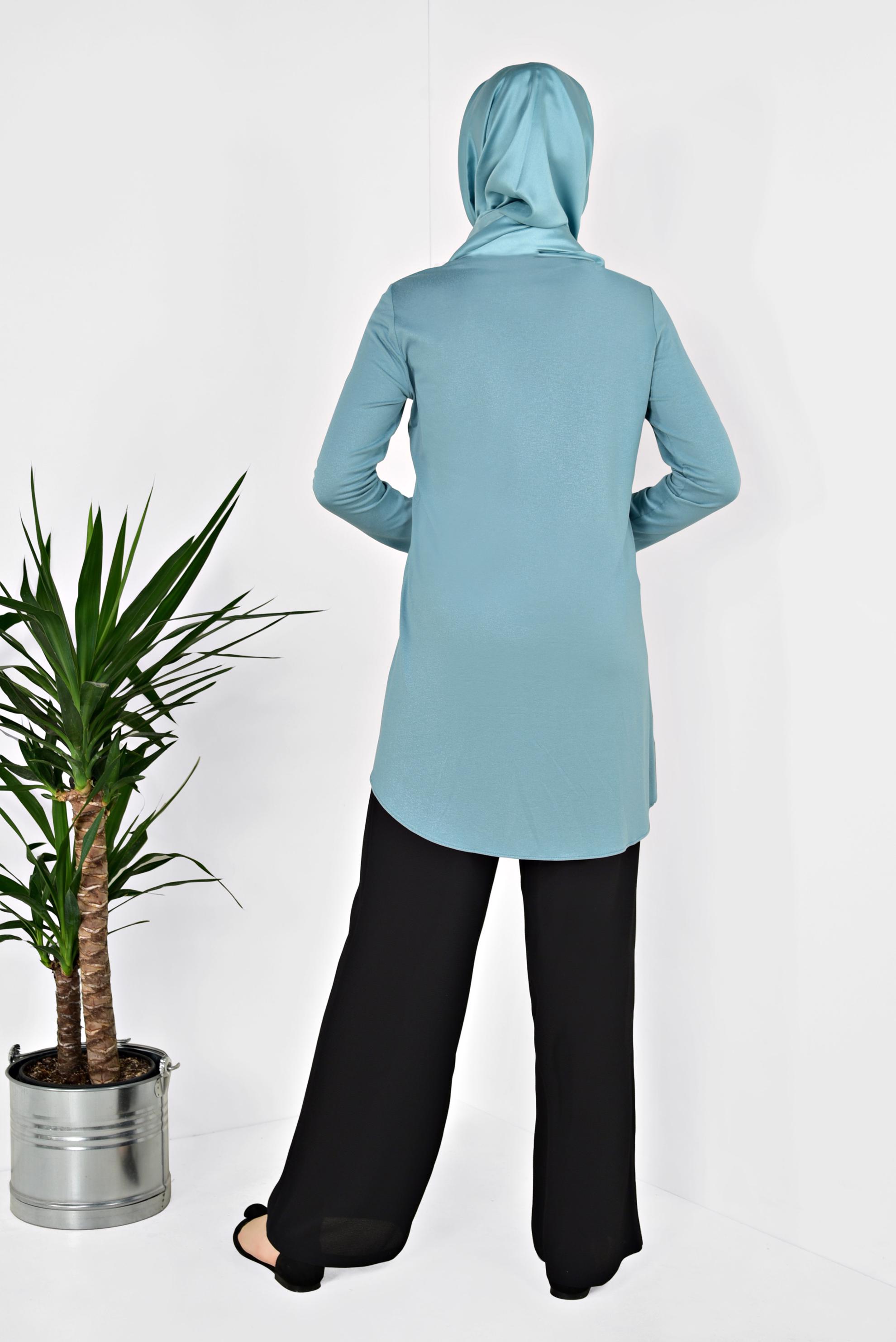 Hijab clothing BLUE Basic Tunic 4937 