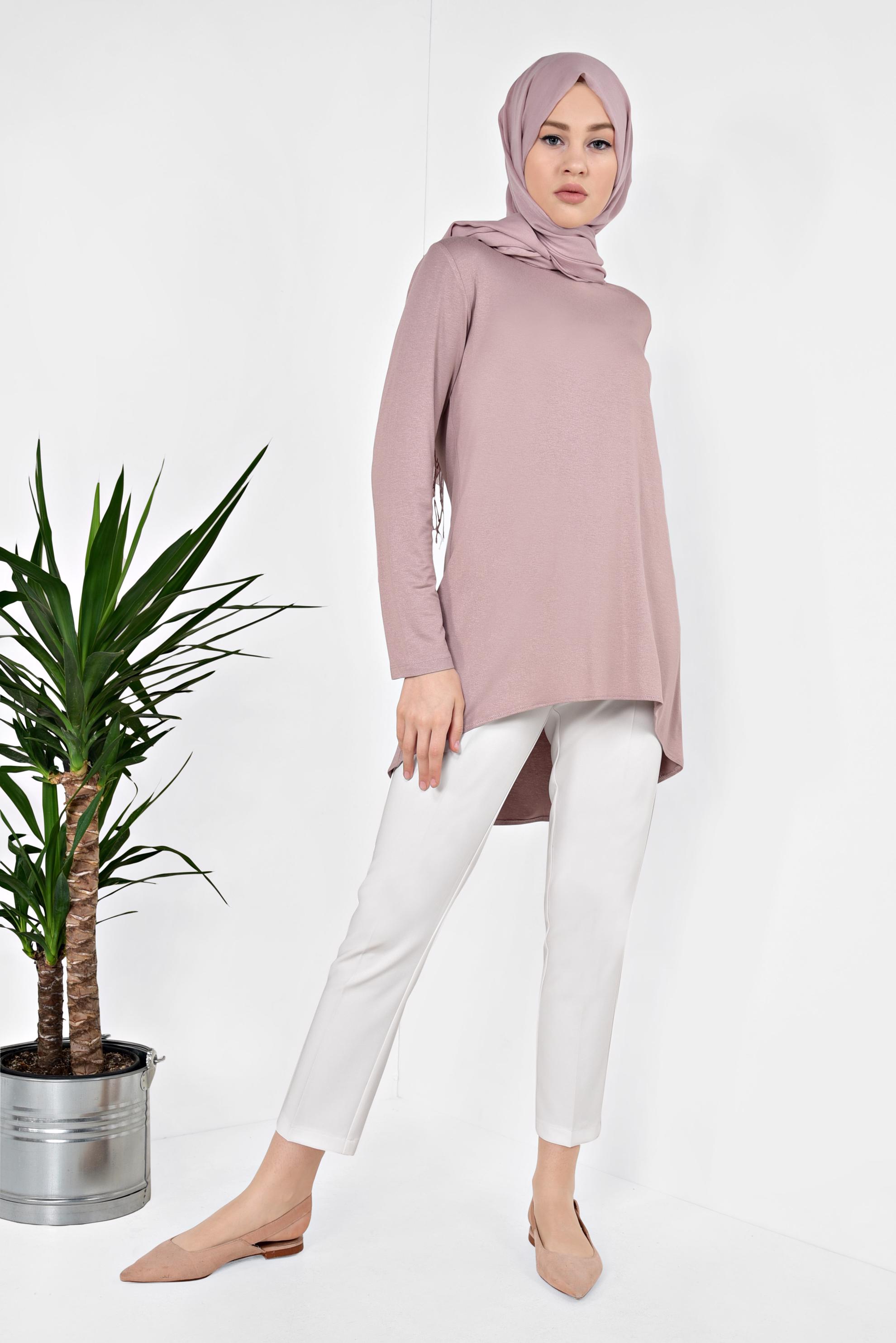 Hijab clothing PINK Basic Tunic 4937 