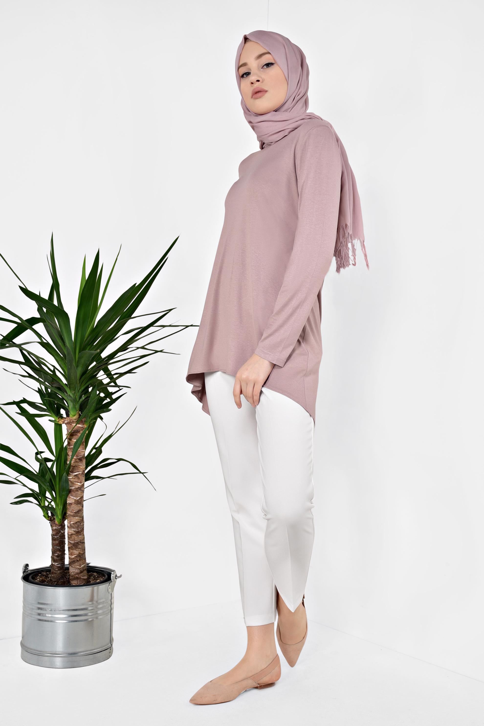 Hijab clothing PINK Basic Tunic 4937 