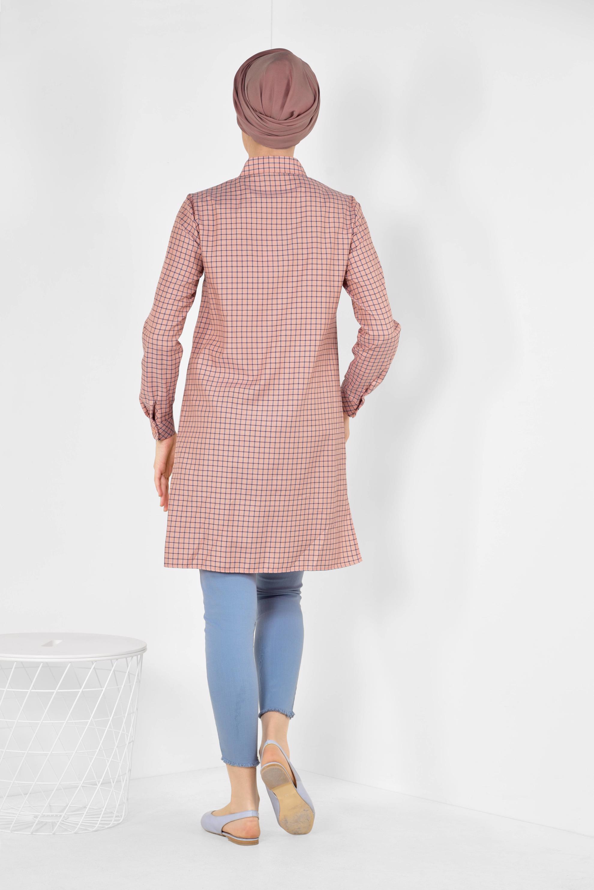 Hijab clothing ORANGE CHECKED TUNIC 4988