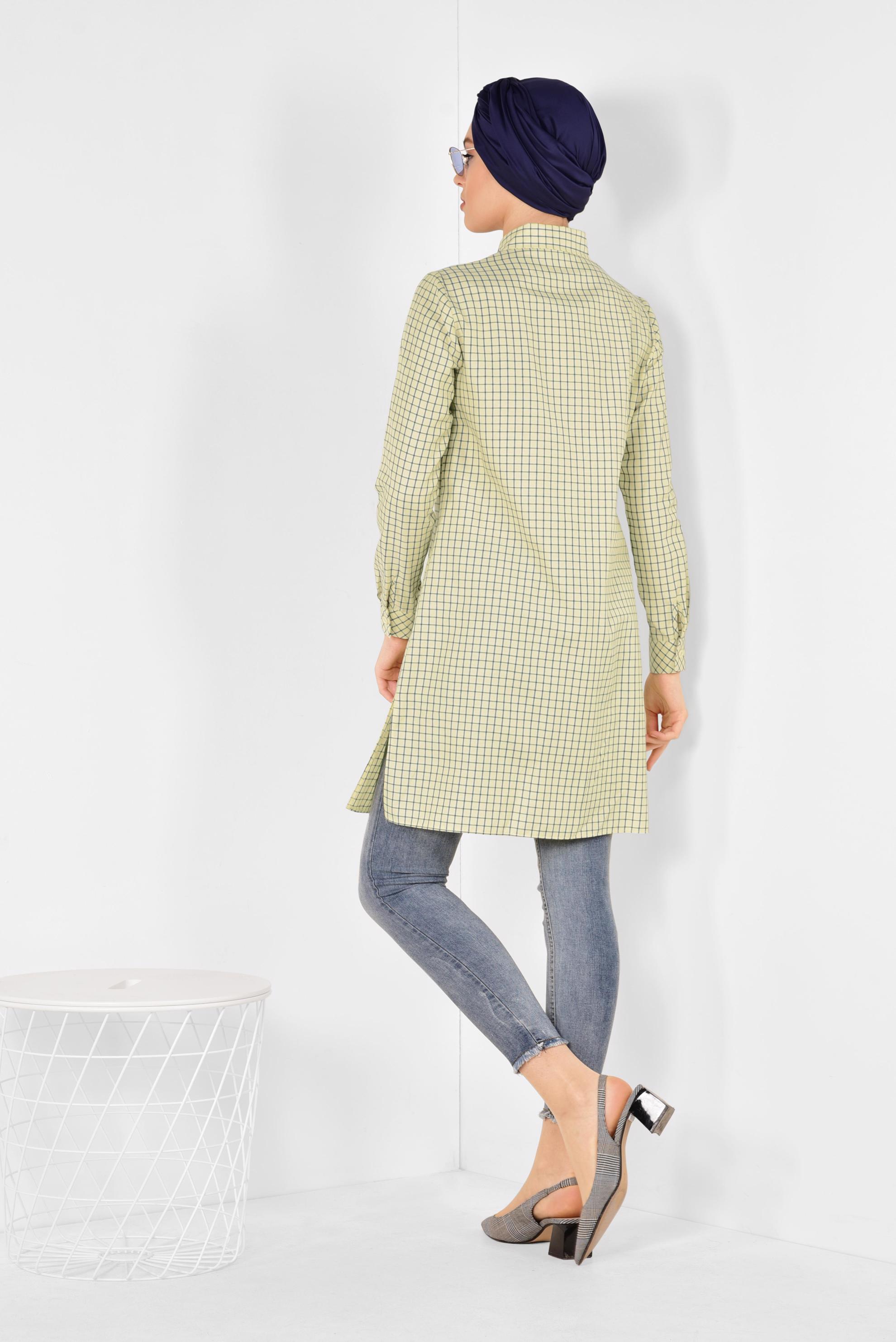 Hijab clothing YELLOW CHECKED TUNIC 4988