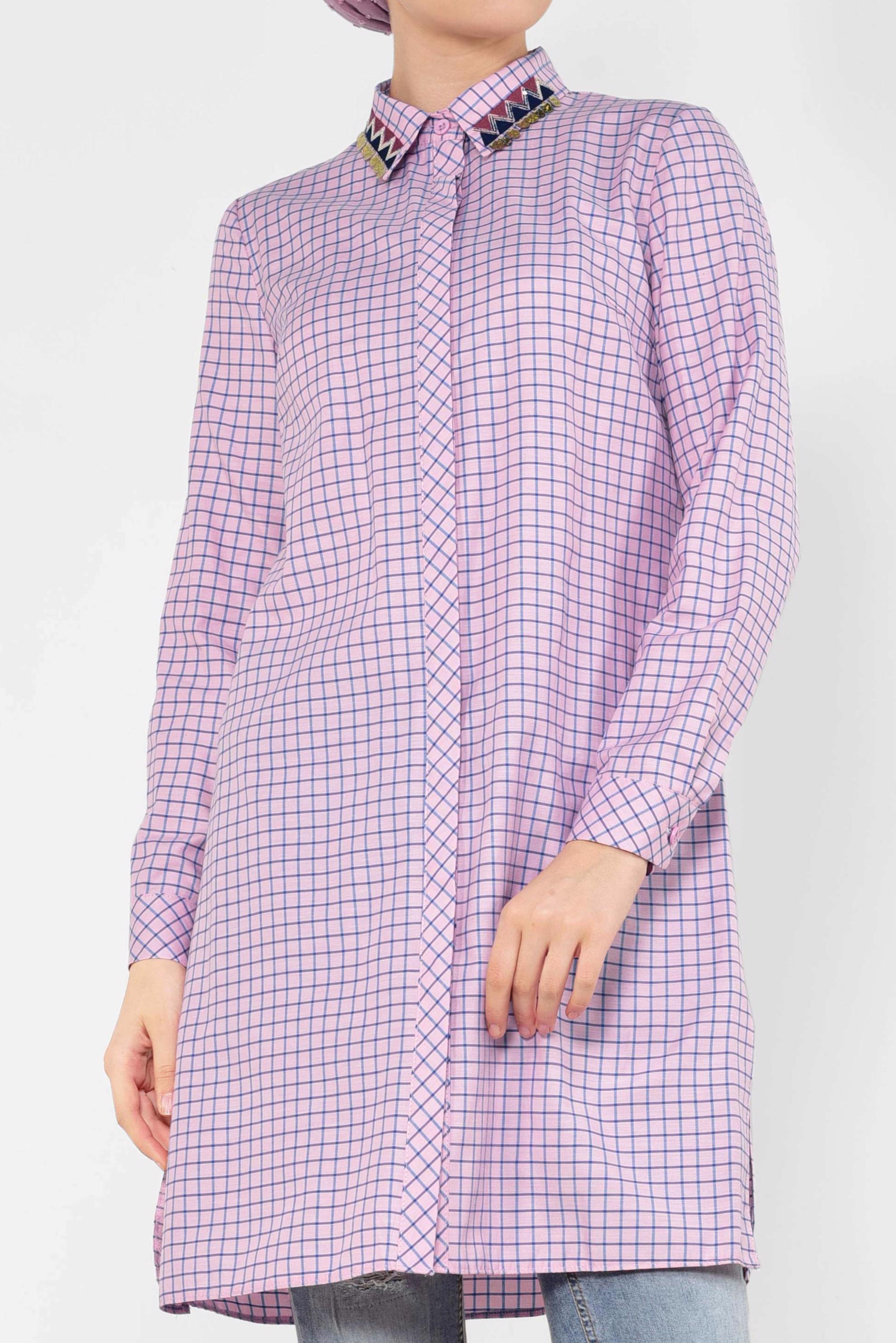 Hijab clothing PINK CHECKED TUNIC 4988