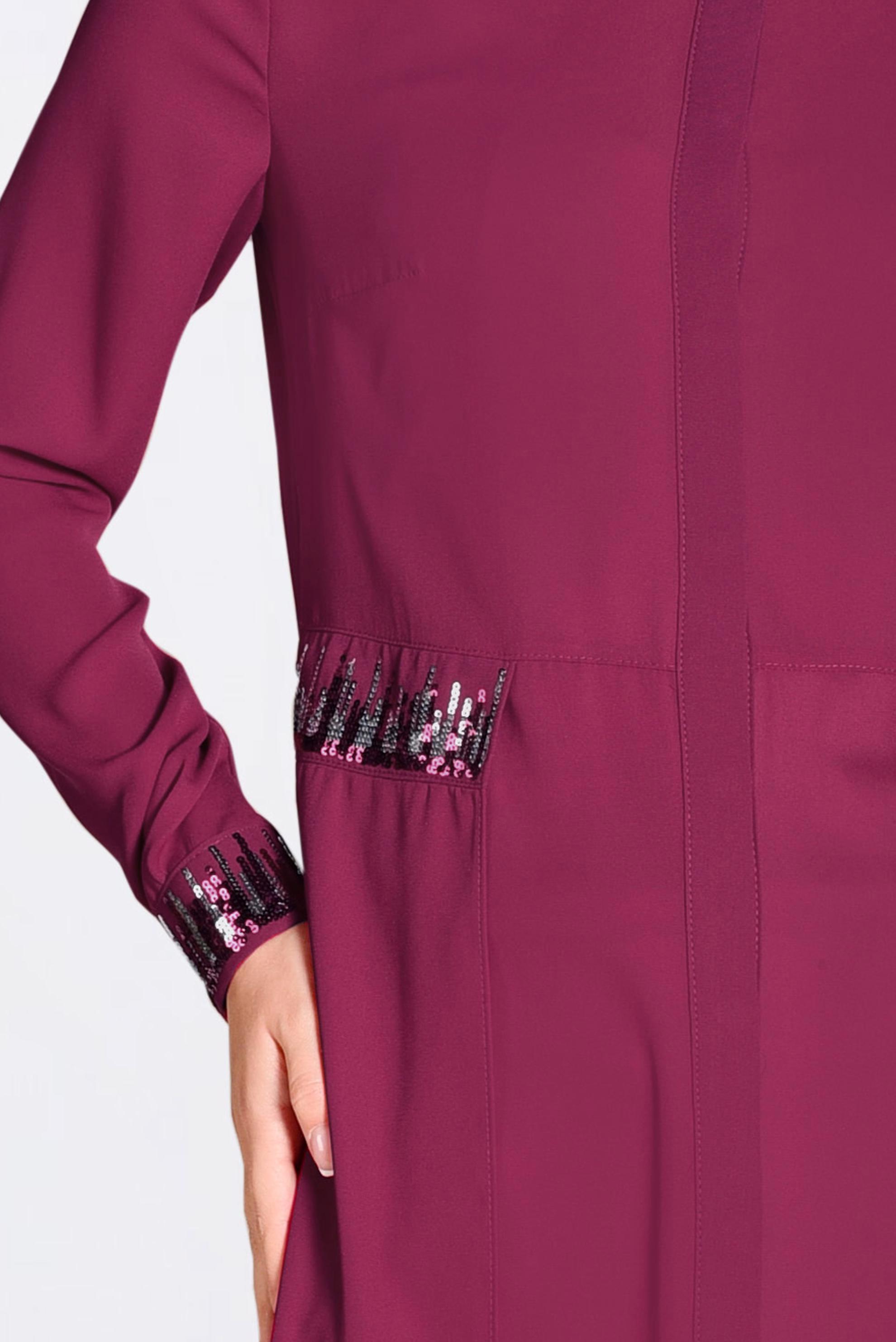 Tesettür giyim MOR PUL PAYET DETAYLI ASİMETRİK ŞİFON TUNİK 4077-1