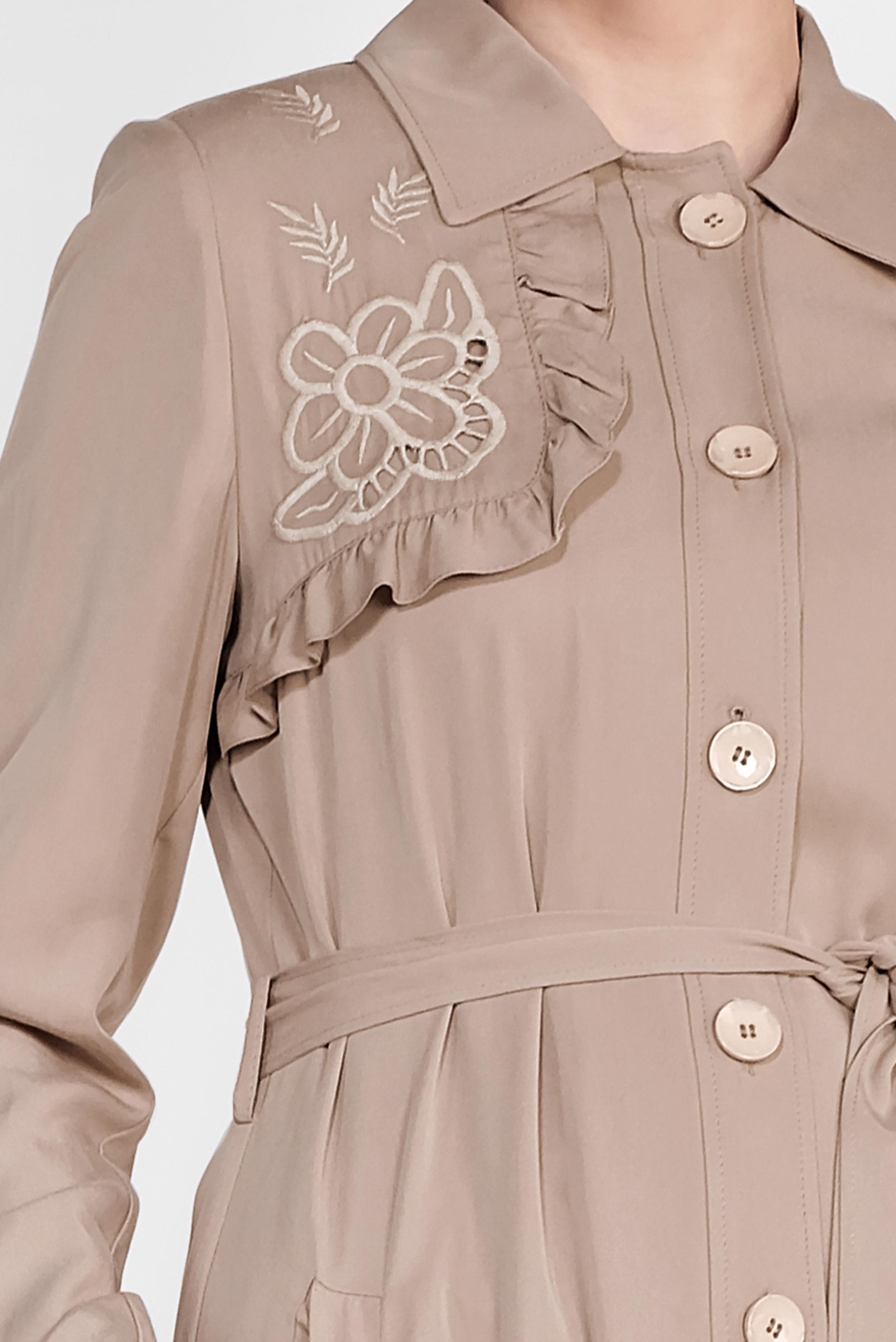 Tesettür giyim BEJ SIRT DETAYLI DÜĞMELİ TRENÇKOT 1206