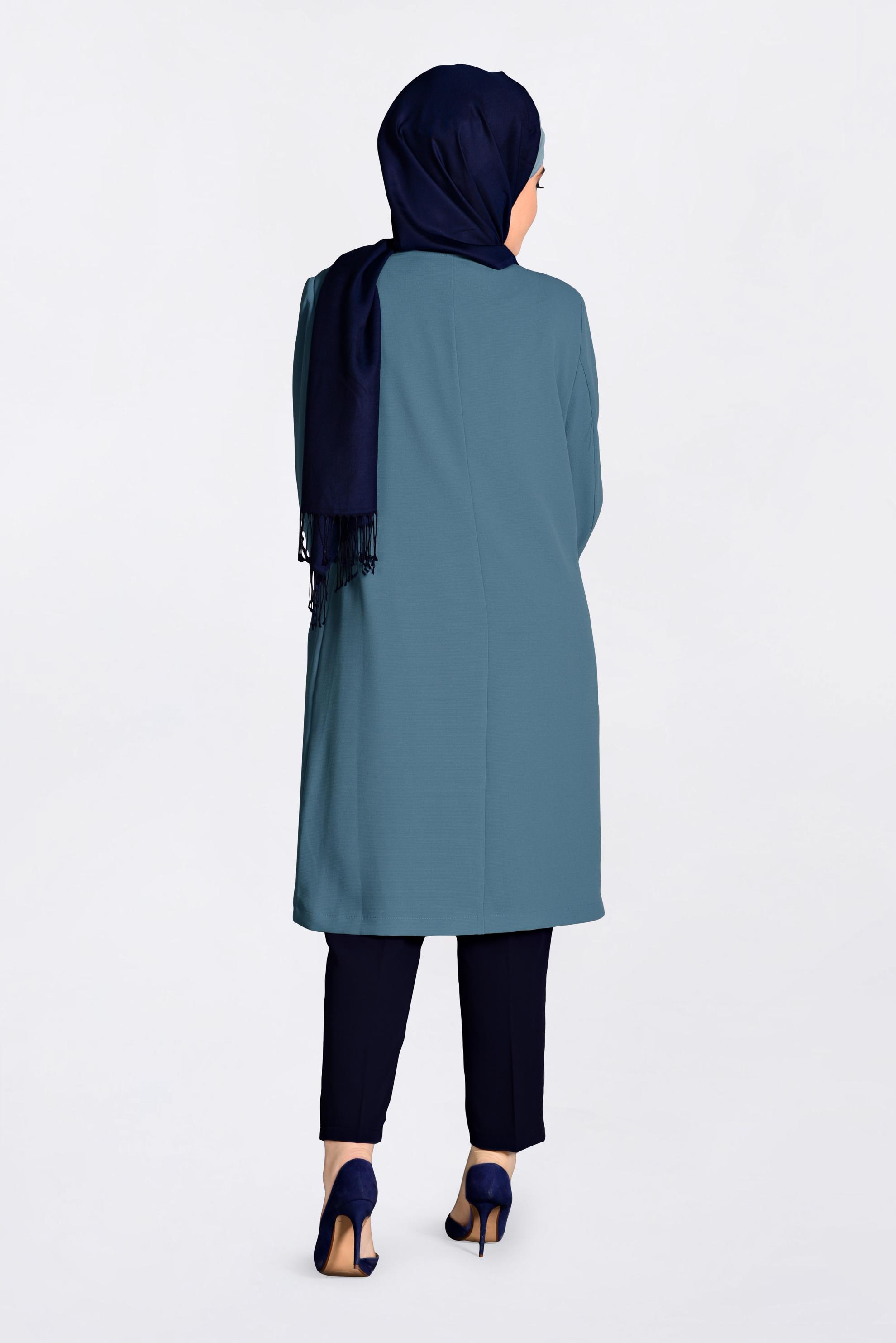Vêtements hijab VERT IMPERMÉABLE À BOUTONÉ 1294 