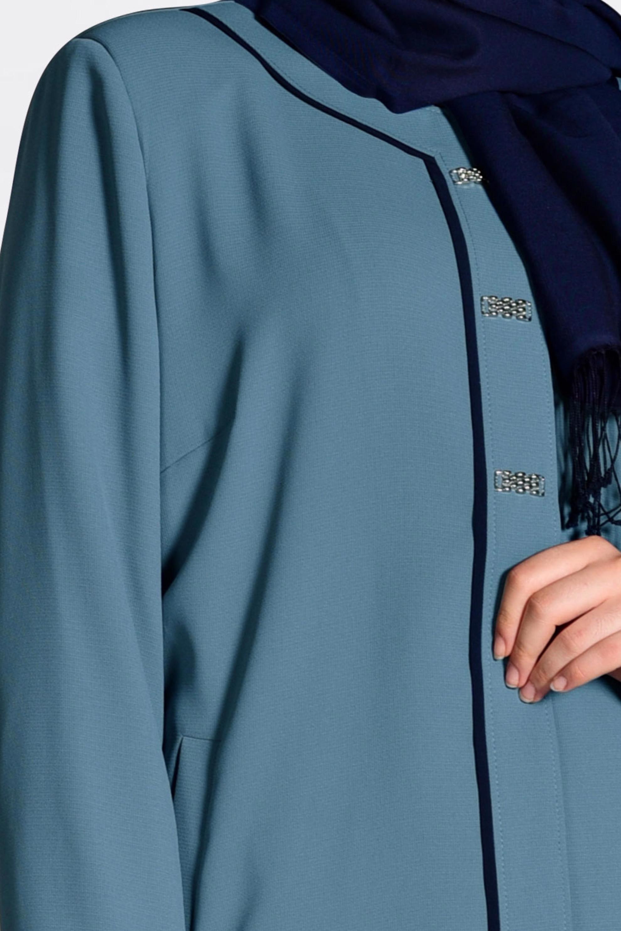 Vêtements hijab VERT IMPERMÉABLE À BOUTONÉ 1294 