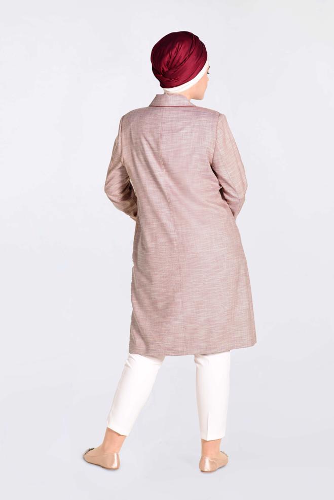 Vêtements hijab TABA IMPERMÉABLE AVEC MANCHETTES ET COL BRODÉ 1297 - ALVİNA