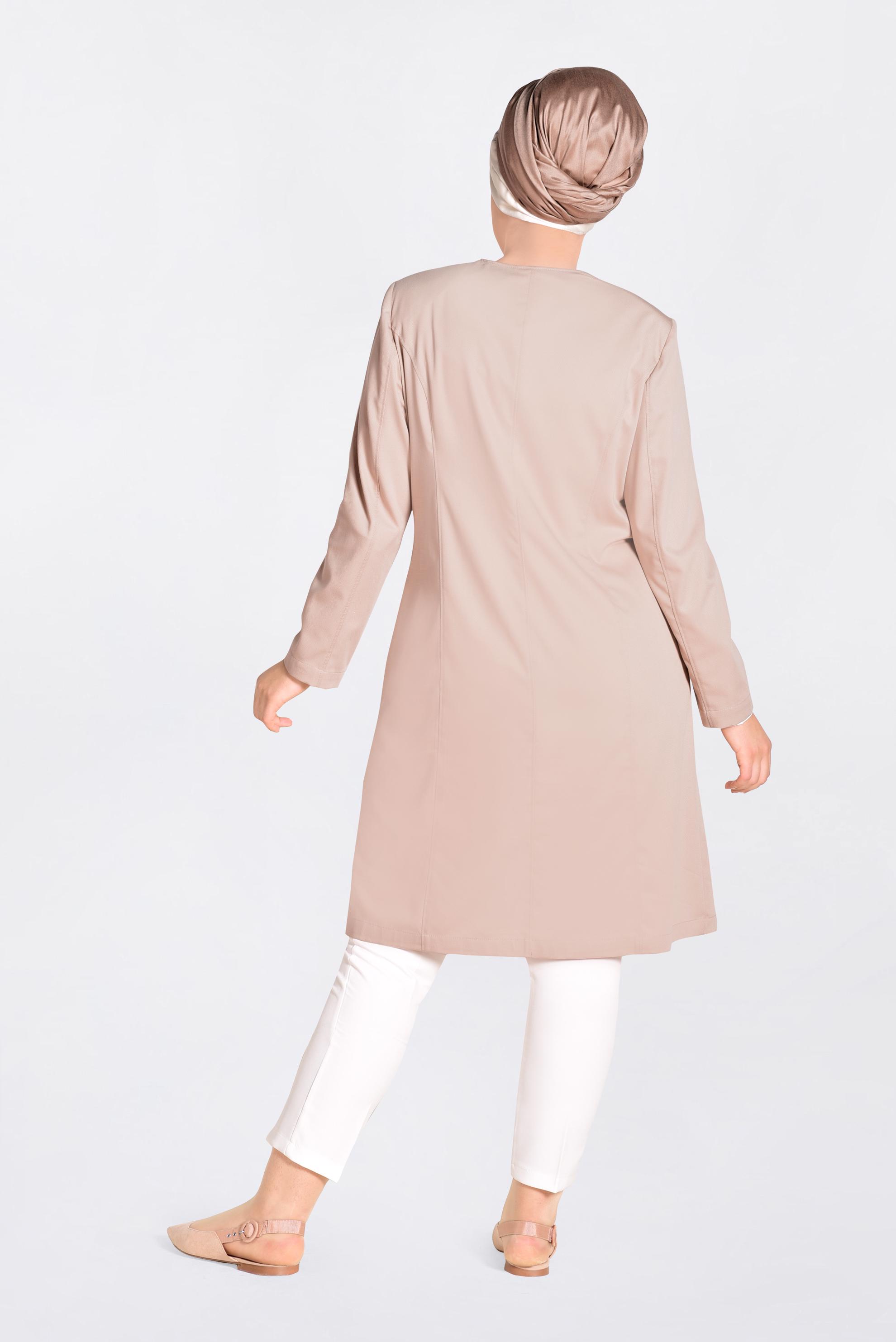 Hijab clothing POWDER TRENCH-COAT WITH DETAILED POCKET 1299 