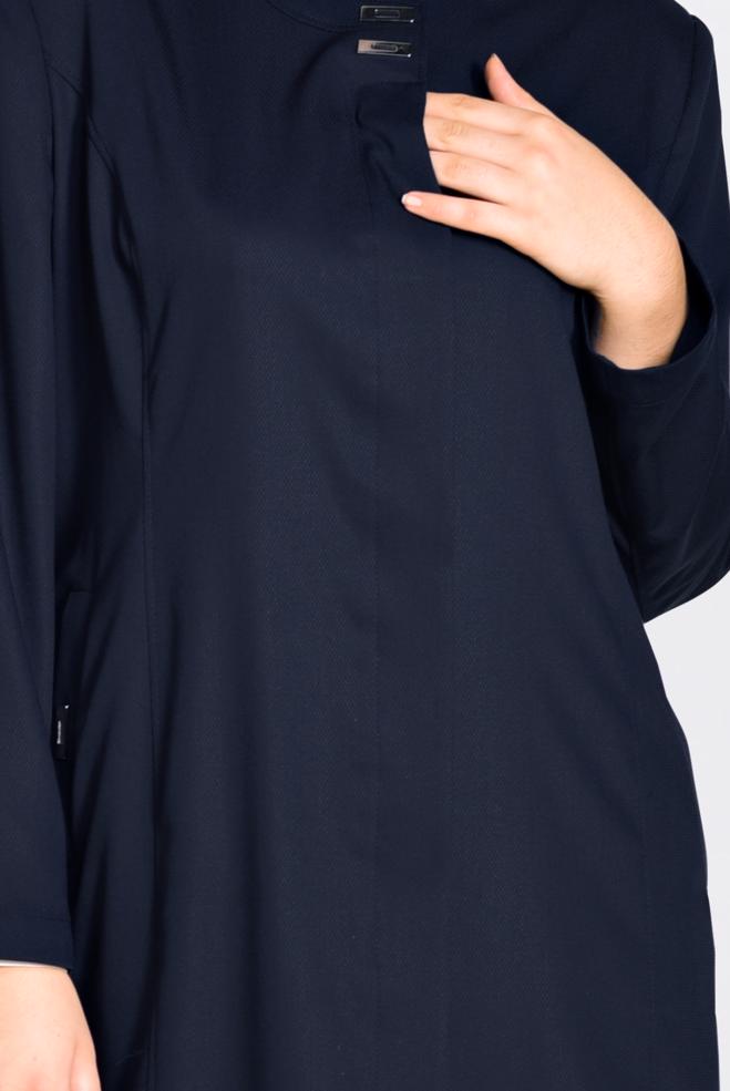 Tesettür giyim LACİVERT CEP DETAYLI TRENÇKOT 1299 - ALVİNA