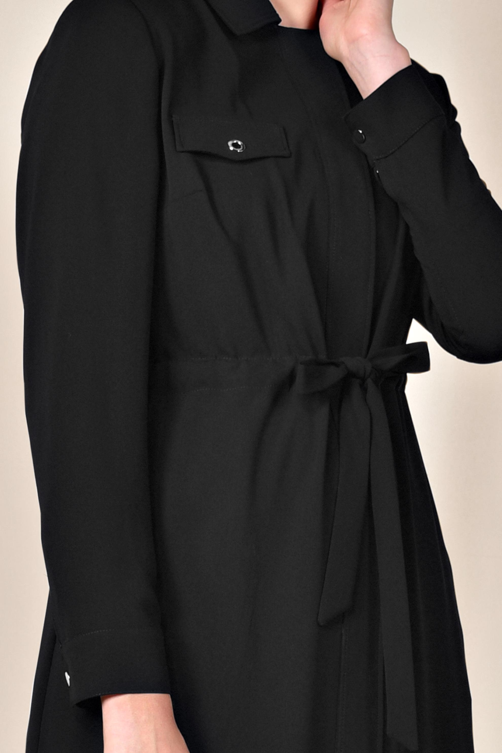 Tesettür giyim SİYAH KUŞGÖZÜ DETAYLI DÜĞMELİ TRENÇKOT 1400