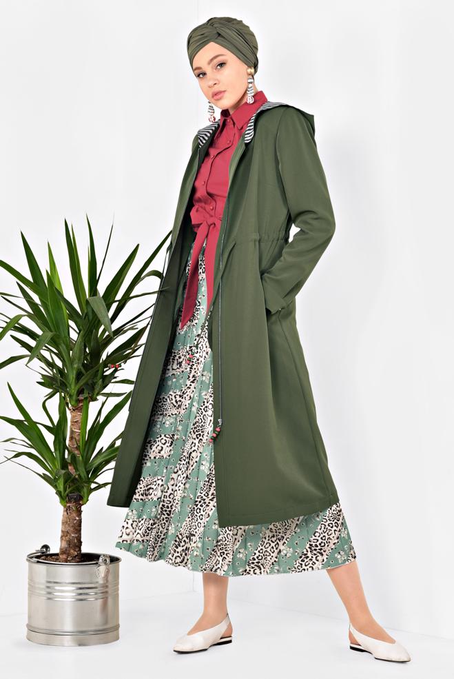 Tesettür giyim  Trençkot Zamanı - ALVİNA
