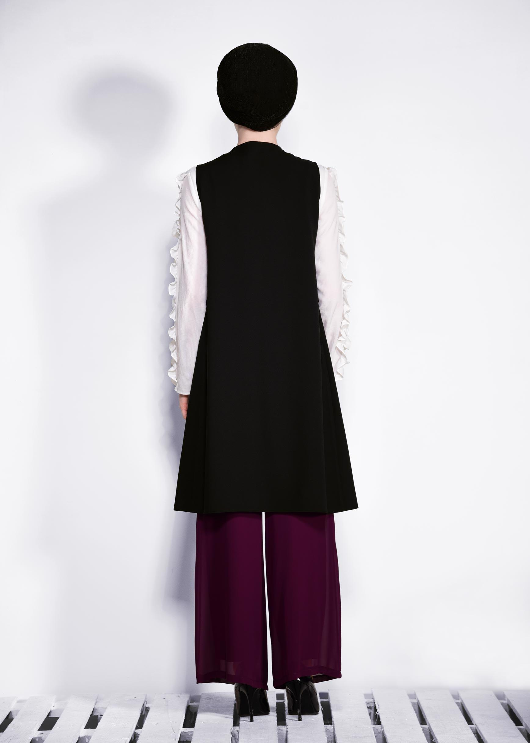 Tesettür giyim SİYAH PUL PAYET VE GÜPÜRLÜ YELEK 4183