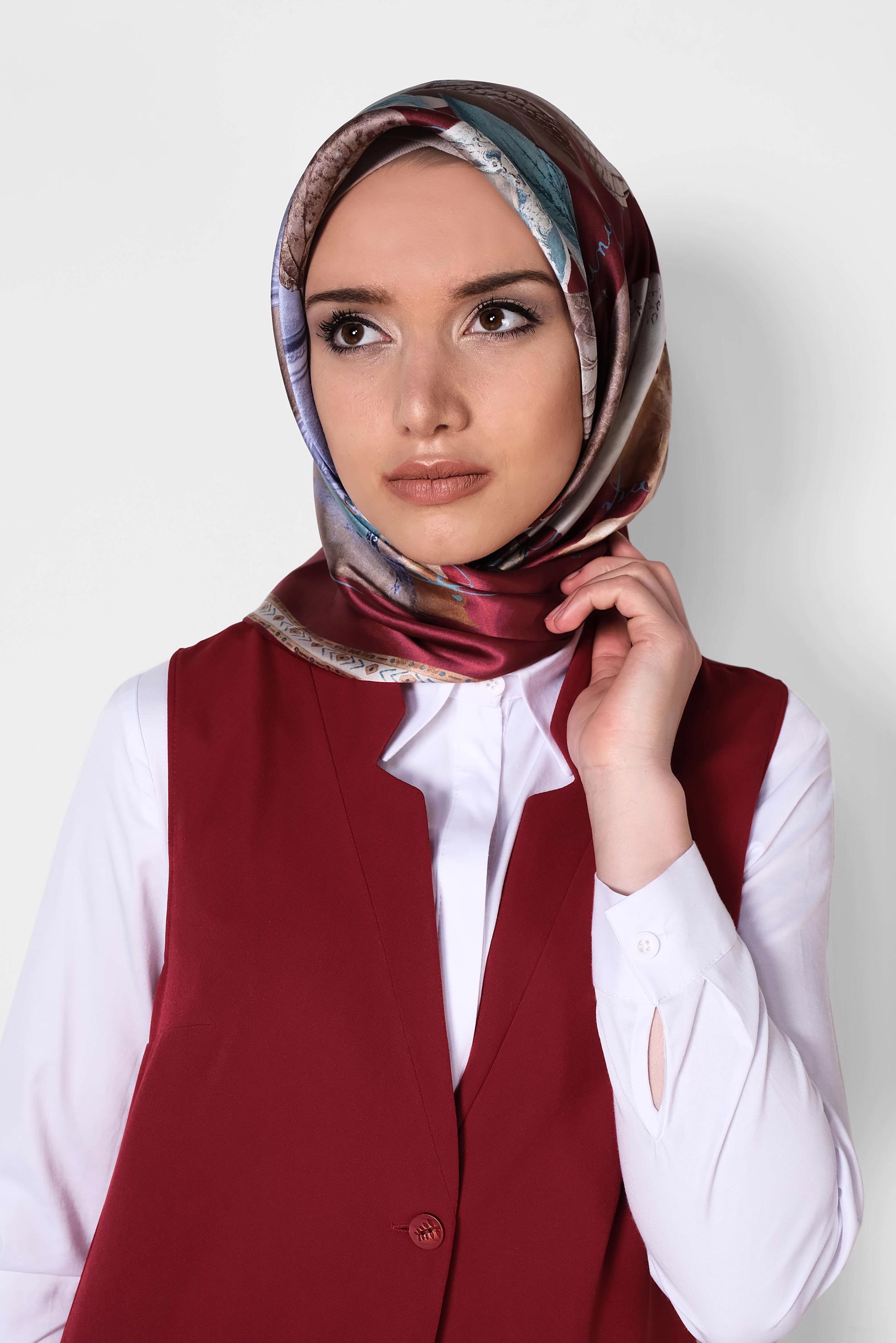 Tesettür giyim KIRMIZI TORBA CEP DETAYLI YELEK 4209