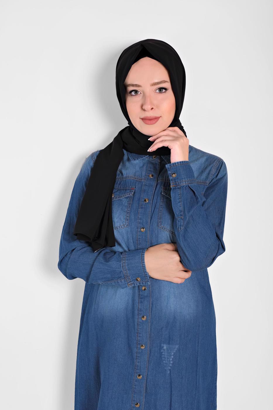 Tesettür giyim SİYAH ALVİNA ŞAL 9980 