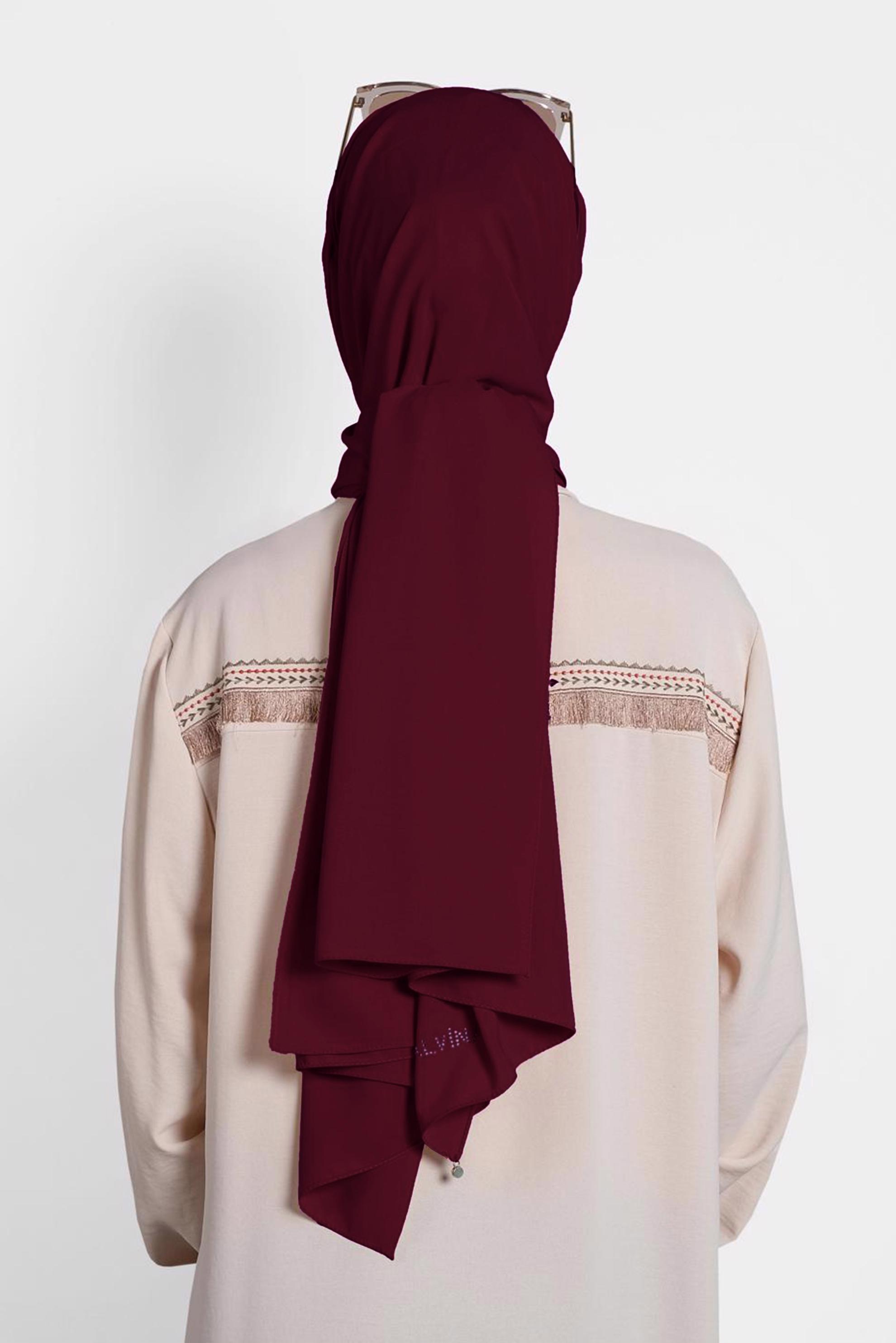 Vêtements hijab ROUGE BORDEAUX CHÂLE ALVİNA 9980
