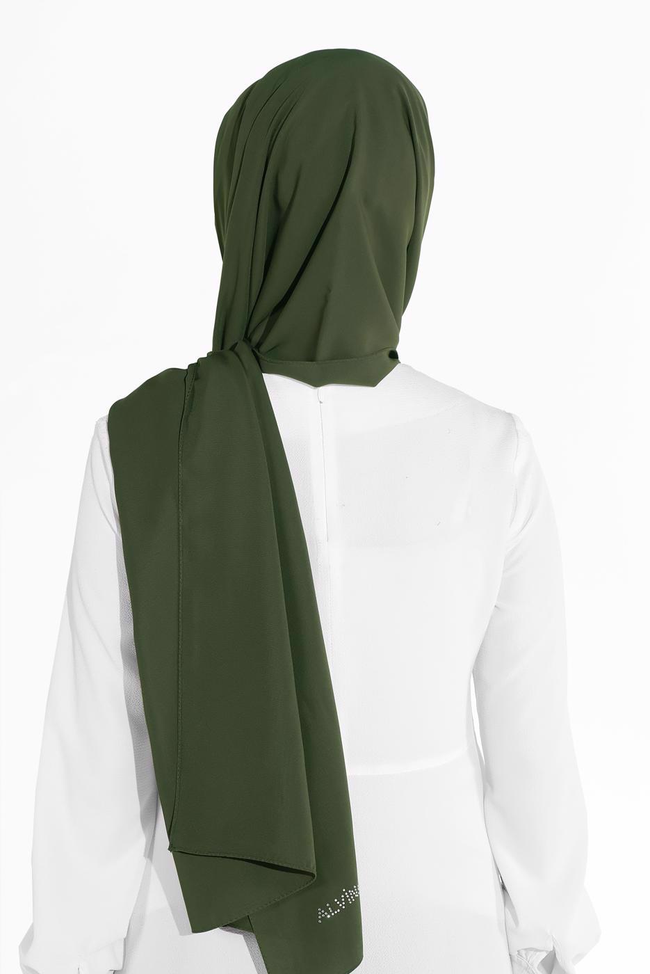 Tesettür giyim HAKİ ALVİNA ŞAL 9980 