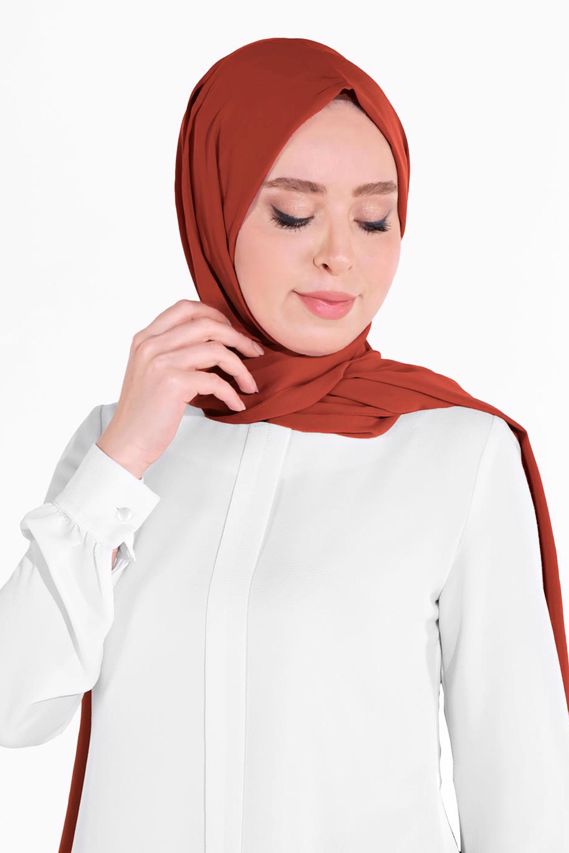 Vêtements hijab ORANGE CHÂLE ALVİNA 9980
