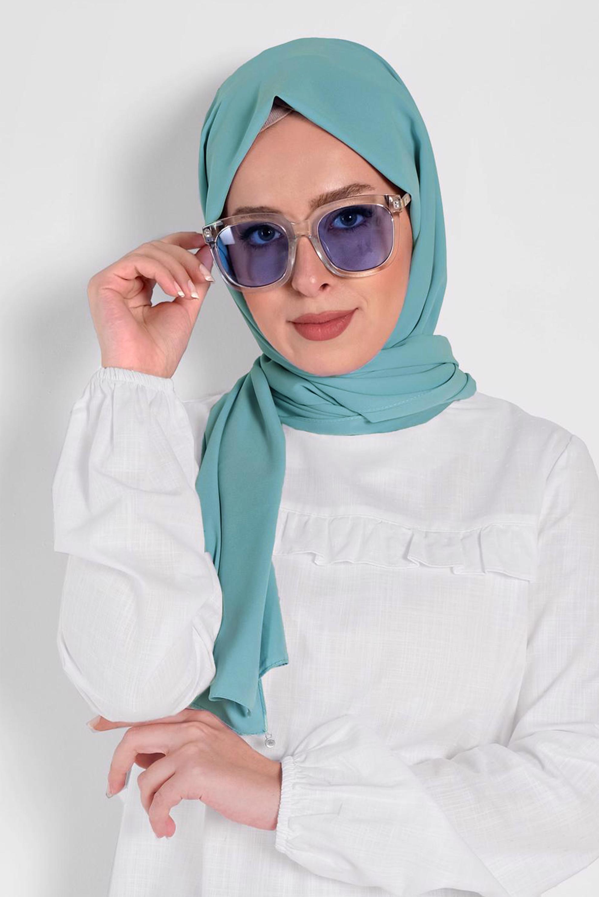 Vêtements hijab VERT CHÂLE ALVİNA 9980