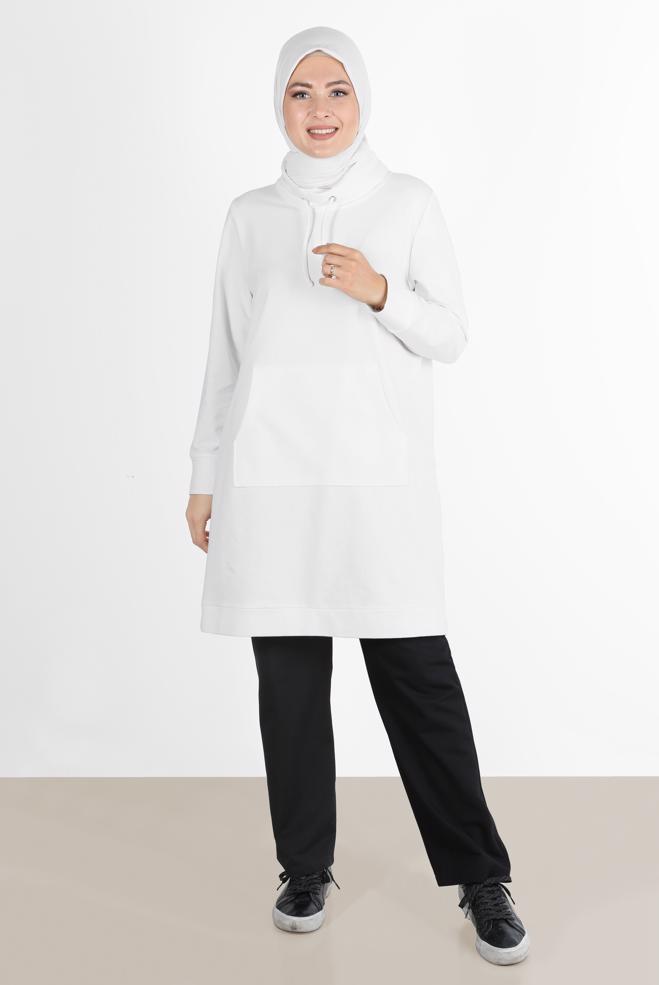 Hijab clothing BLACK SPORTS TRACKSUIT PANTS WITH POCKET 7426 - ALVİNA