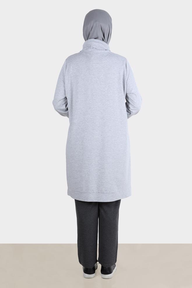 Hijab clothing GREY SPORTS TRACKSUIT PANTS WITH POCKET 7426 - ALVİNA