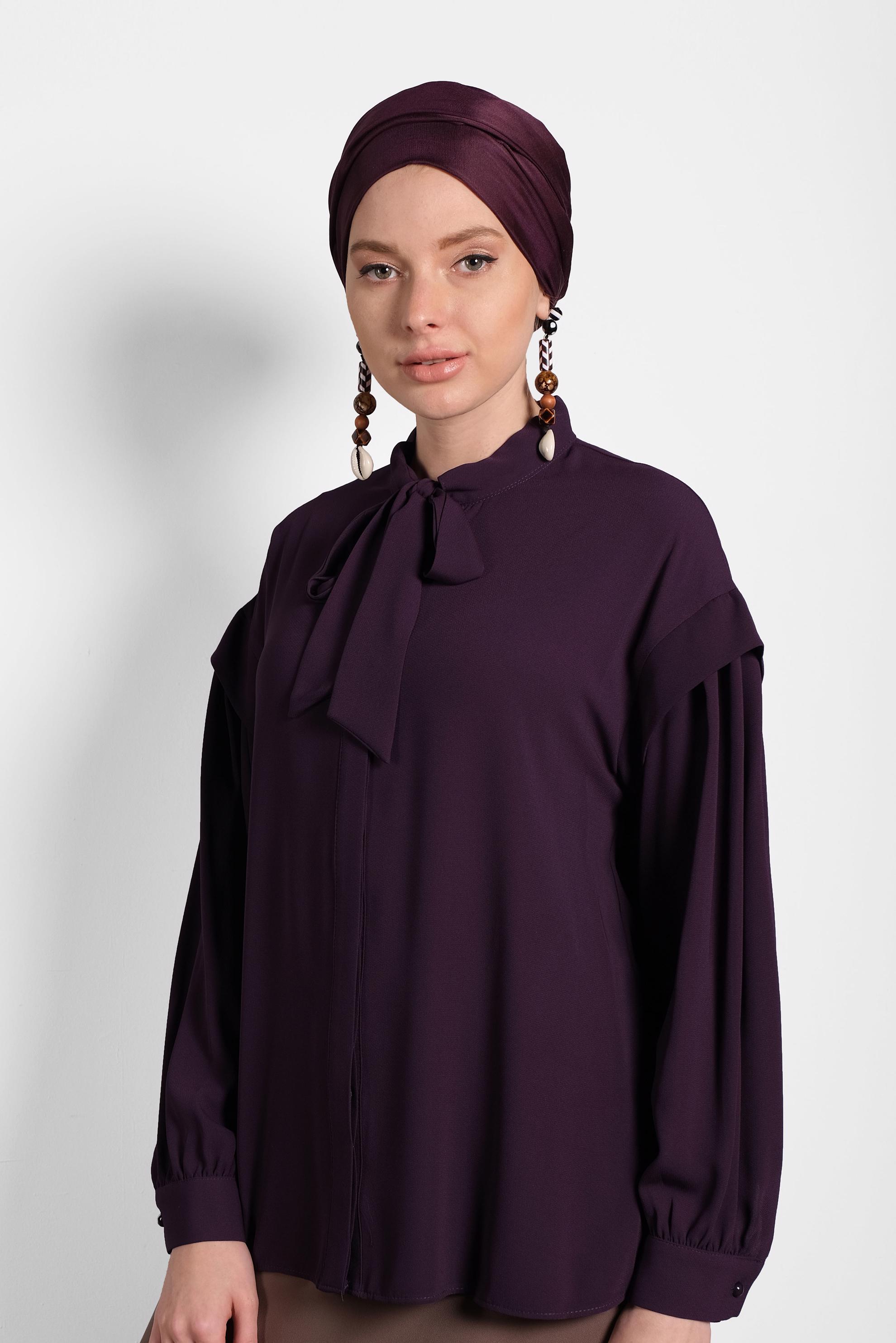 Hijab clothing DAMSON BLOUSE WITH FOULARD 40318 