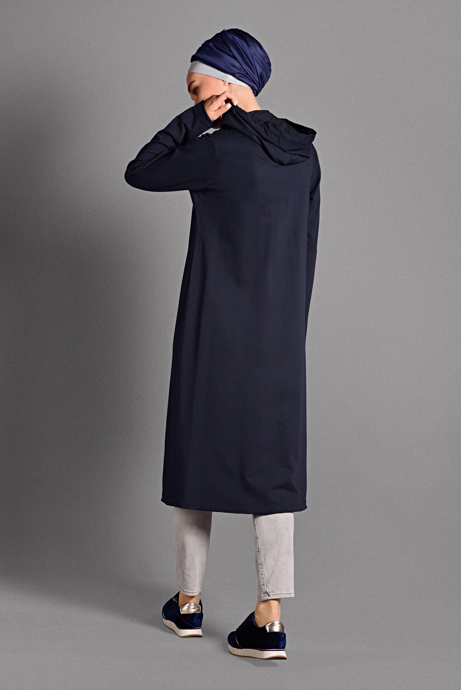 Tesettür giyim LACİVERT FERMUARLI SPOR CEKET 4013