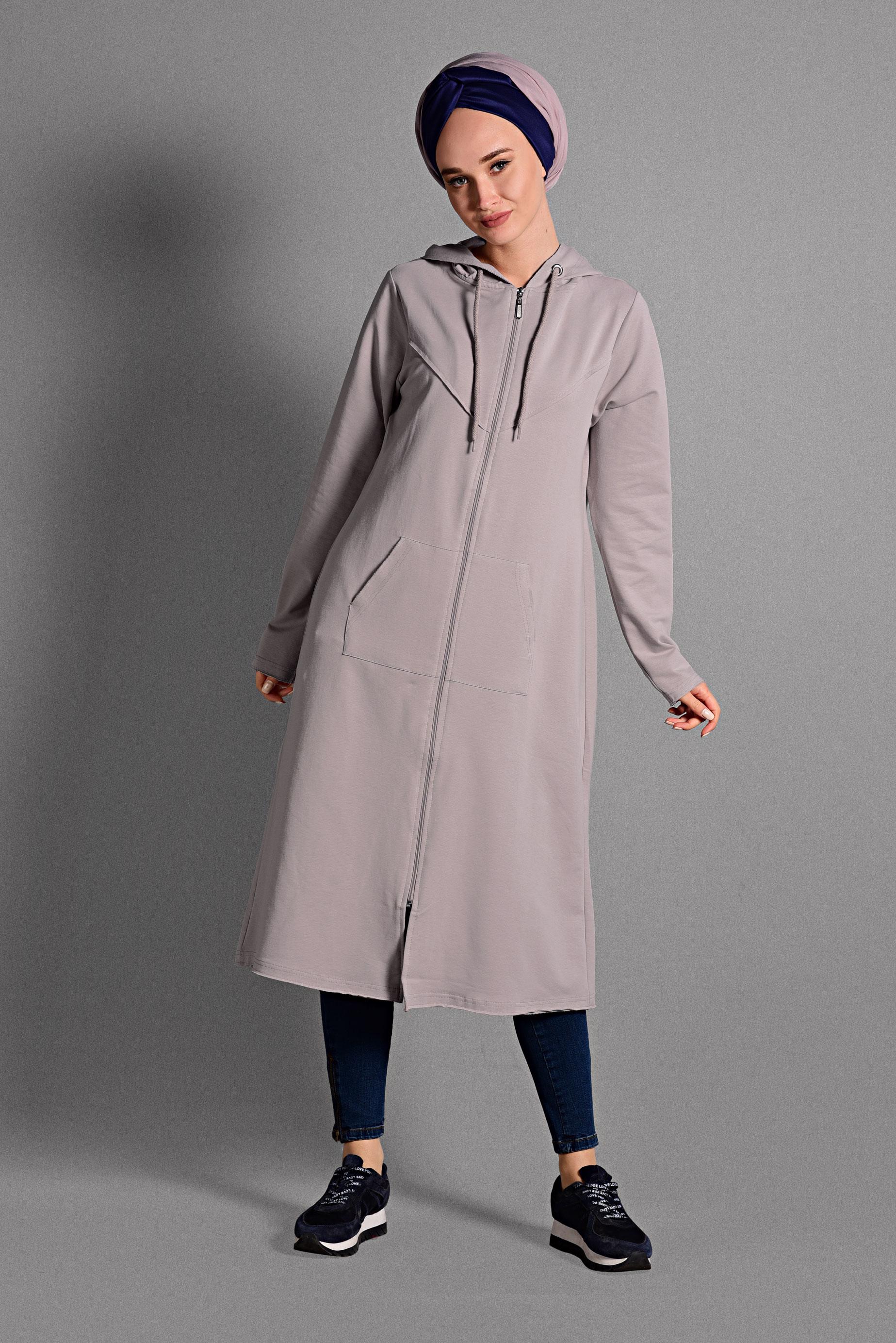 Hijab clothing PURPLE ZIPPED SPORT JACKET 4013 