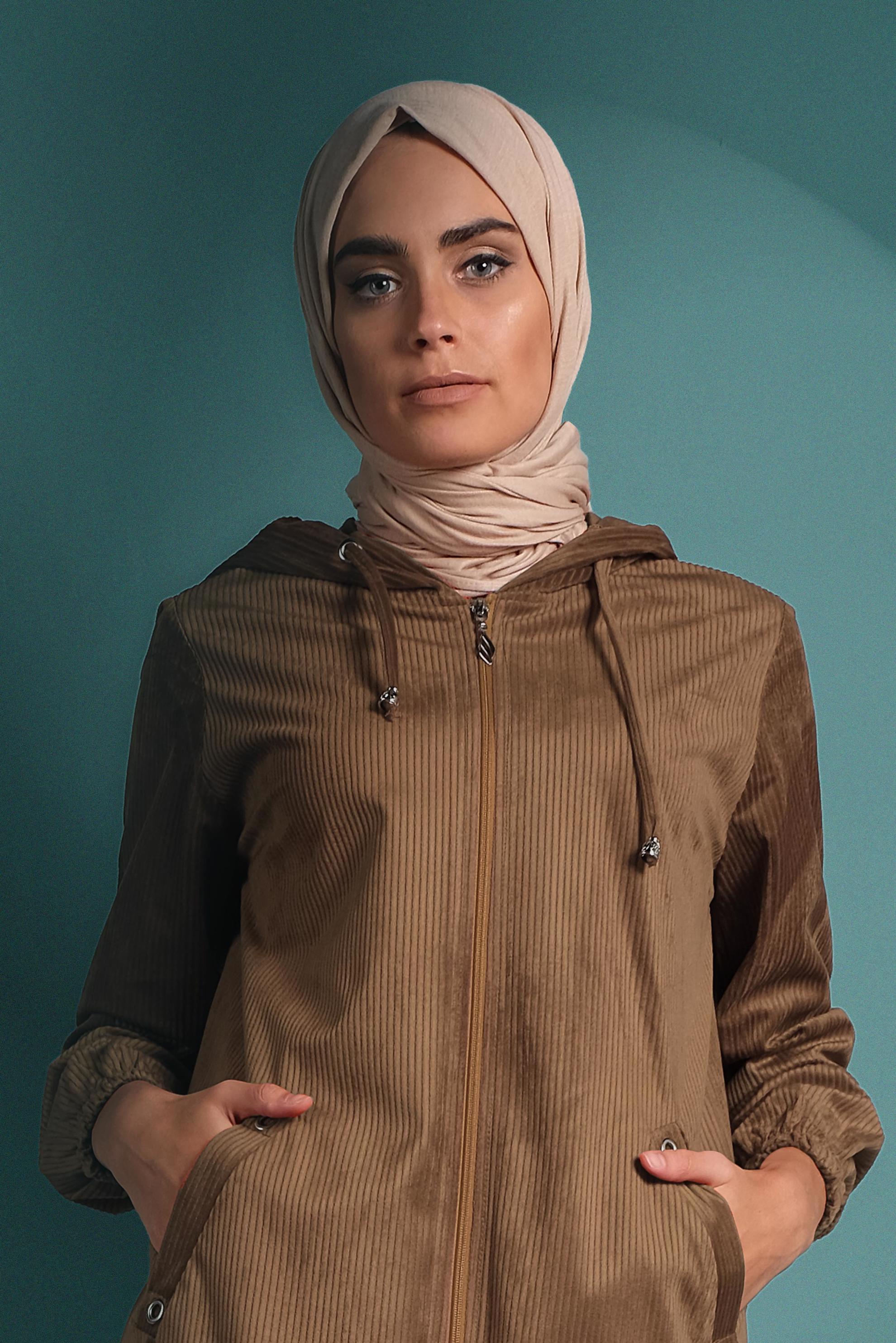 Hijab clothing TABA ZIPPED CORDUROY JACKET 40415 